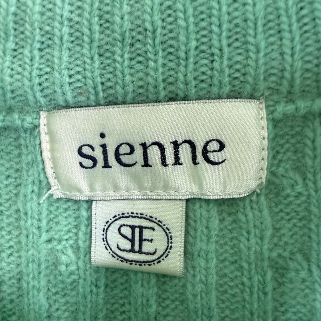 F) 시엔느 클래식 하프집업 케이블 니트 민트그린 상품이미지3