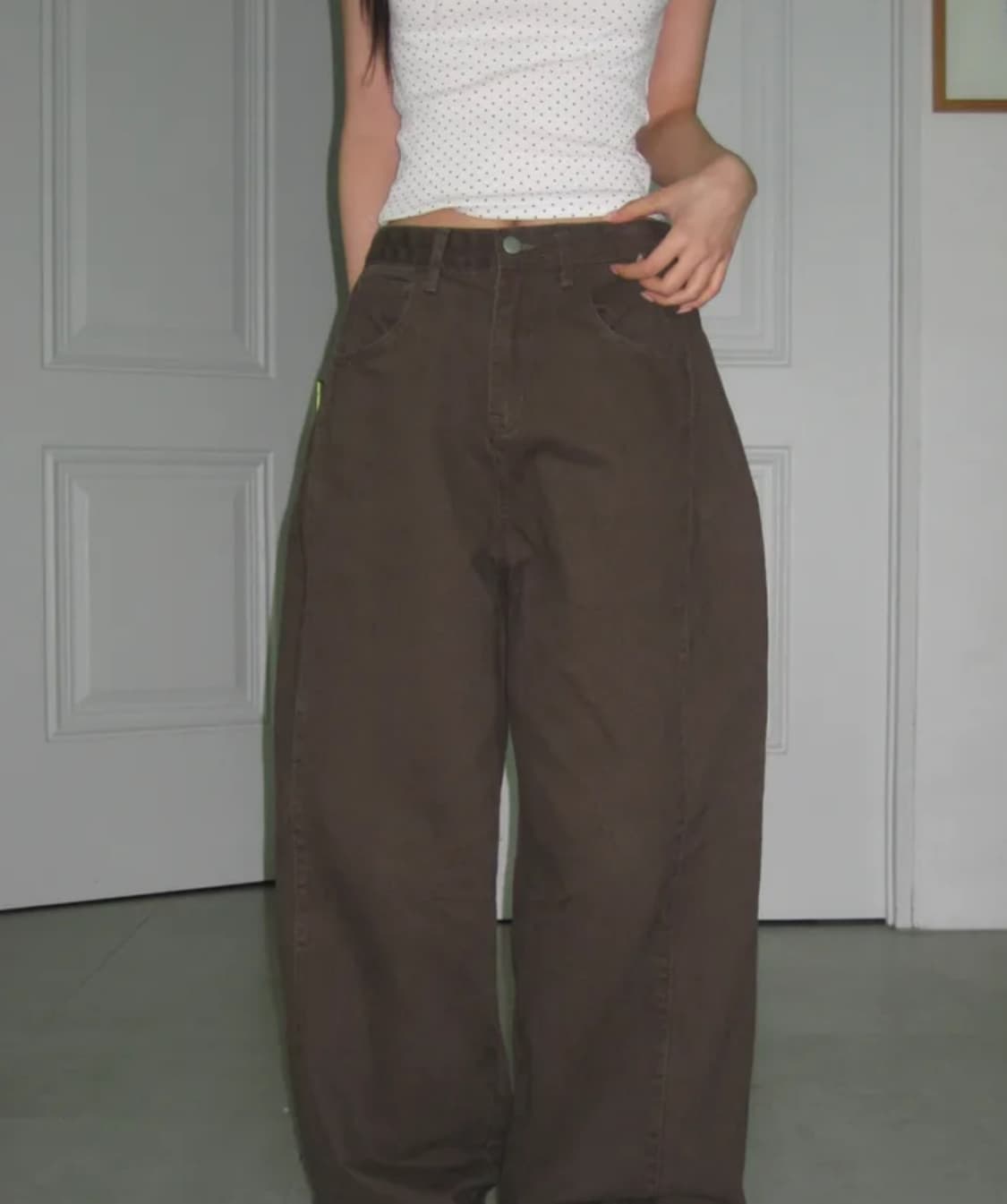 빈티지 브라운 와이드 팬츠 상품이미지3