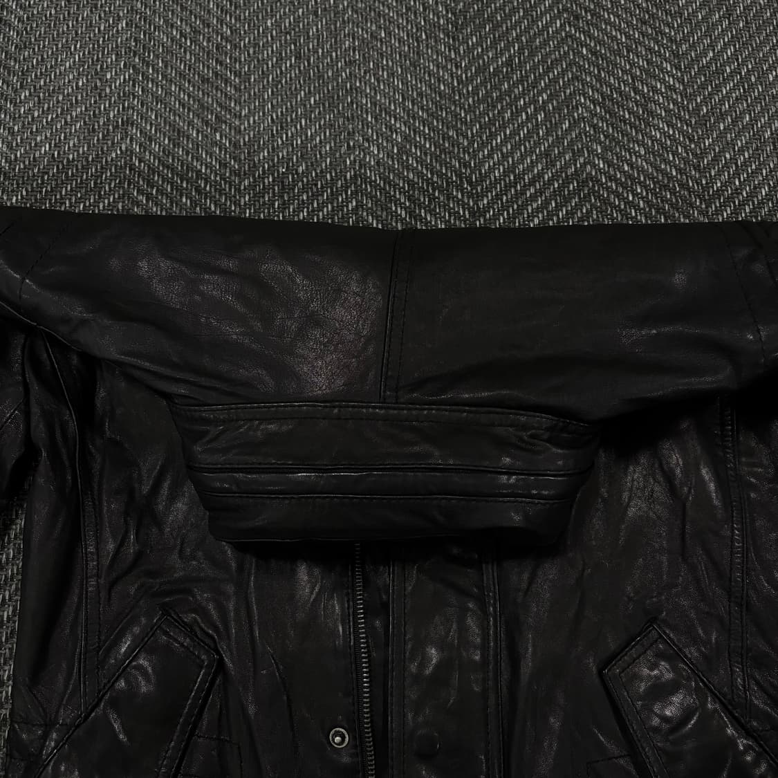 램스킨 슬림핏 히든후드 자켓 블랙 상품이미지5