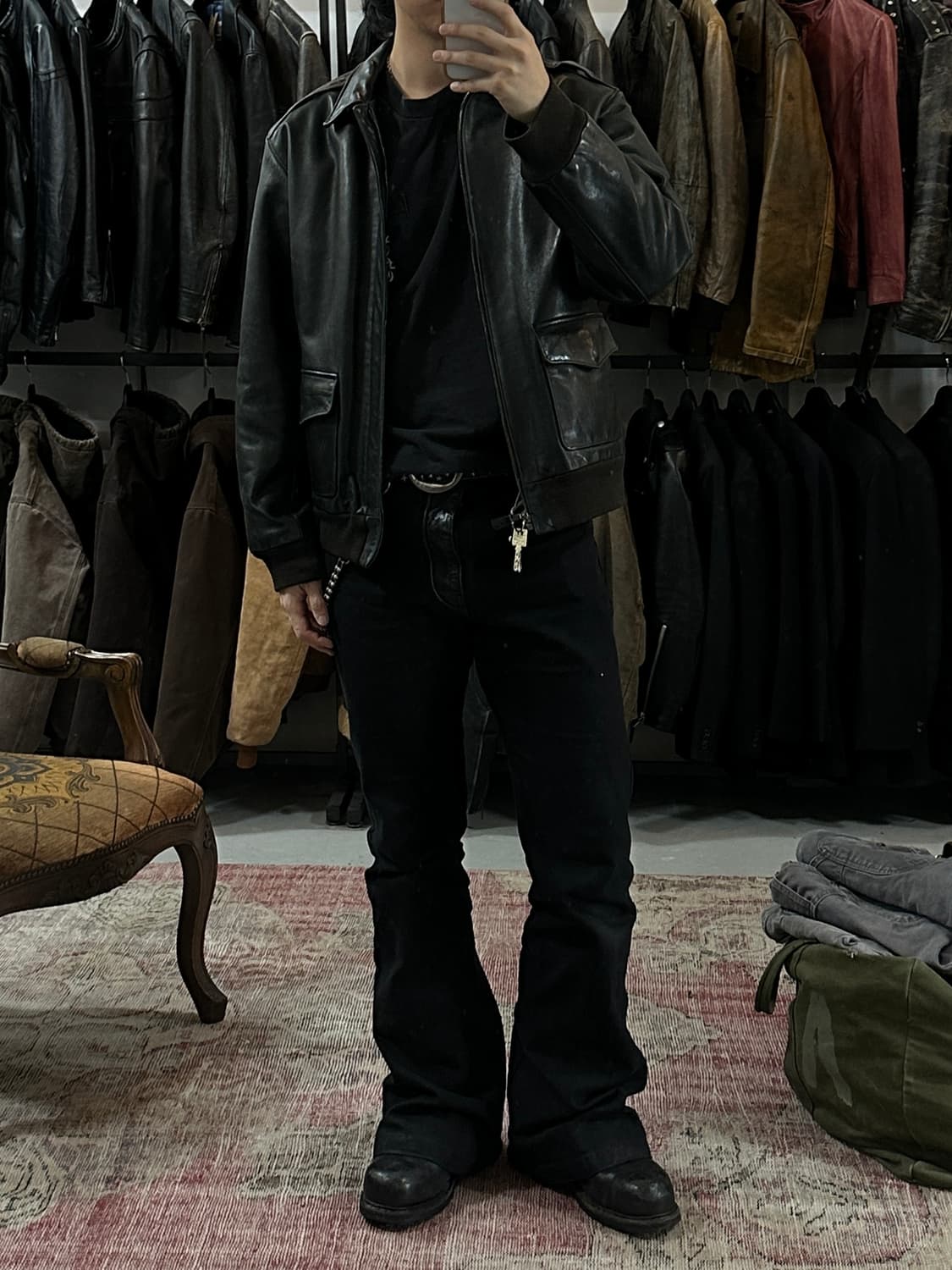 90's 빈티지 폴로 블루라벨 A2 레더 자켓 빈티지 레더 자켓 상품이미지3