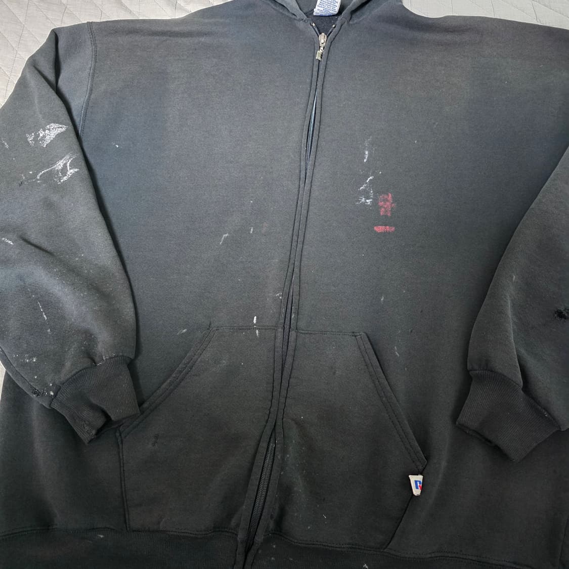 [XXL] 90s USA 빈티지 러셀 애슬레틱 후드집업 블랙 트래쉬드2 상품이미지2