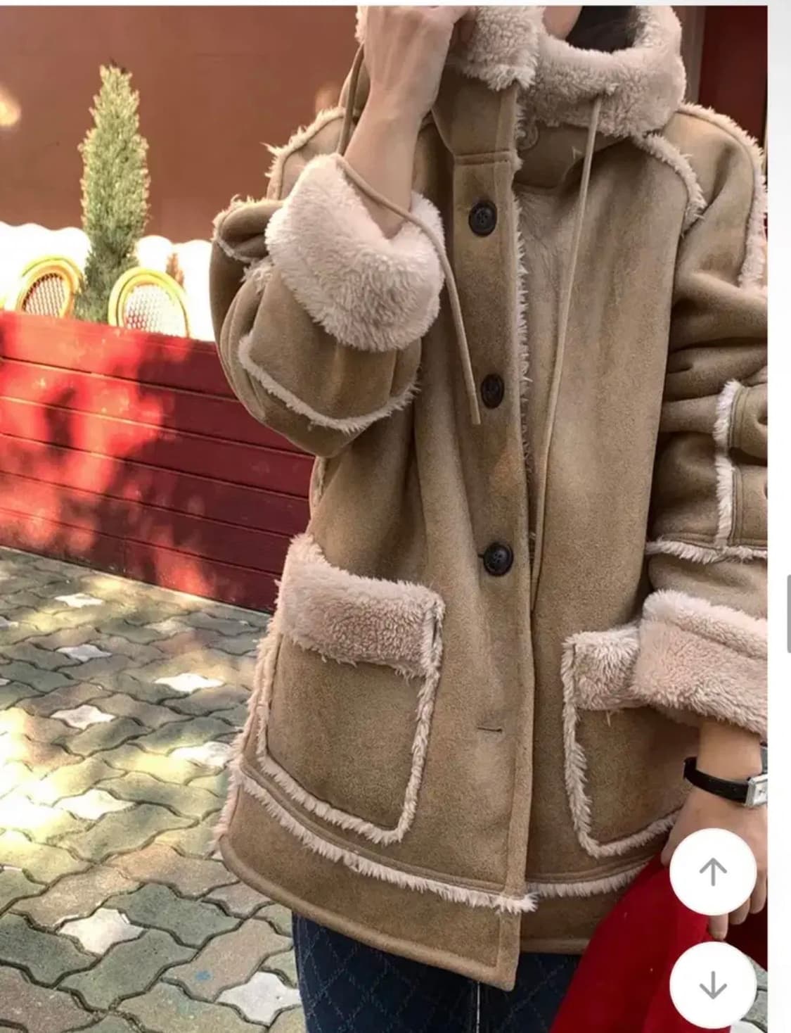 후드 양털 리버시블 무스탕 상품이미지6