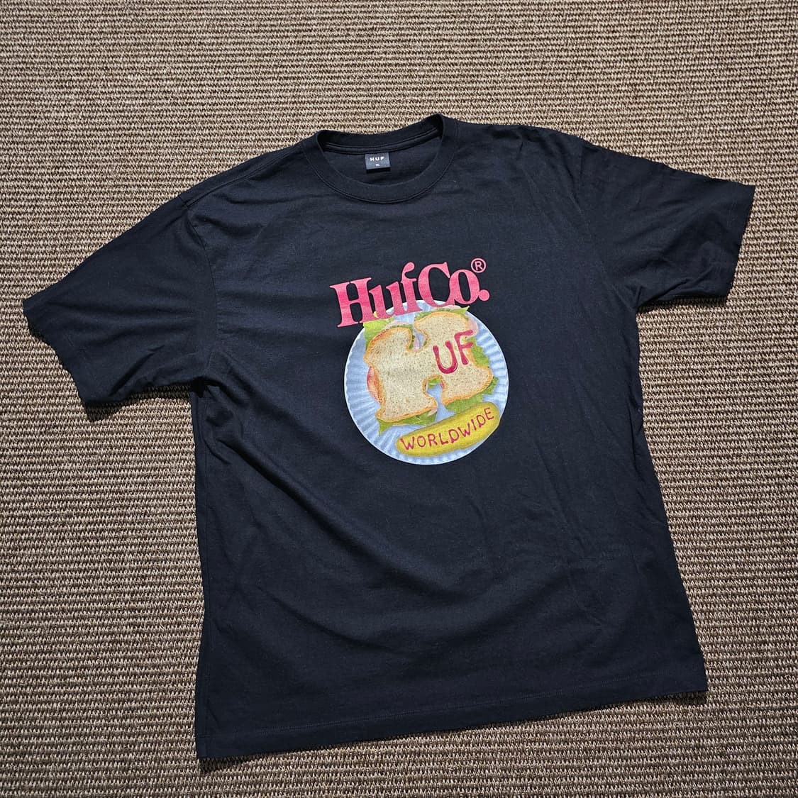 HUF 샌드위치 반팔 티셔츠 블랙 XL 상품이미지1