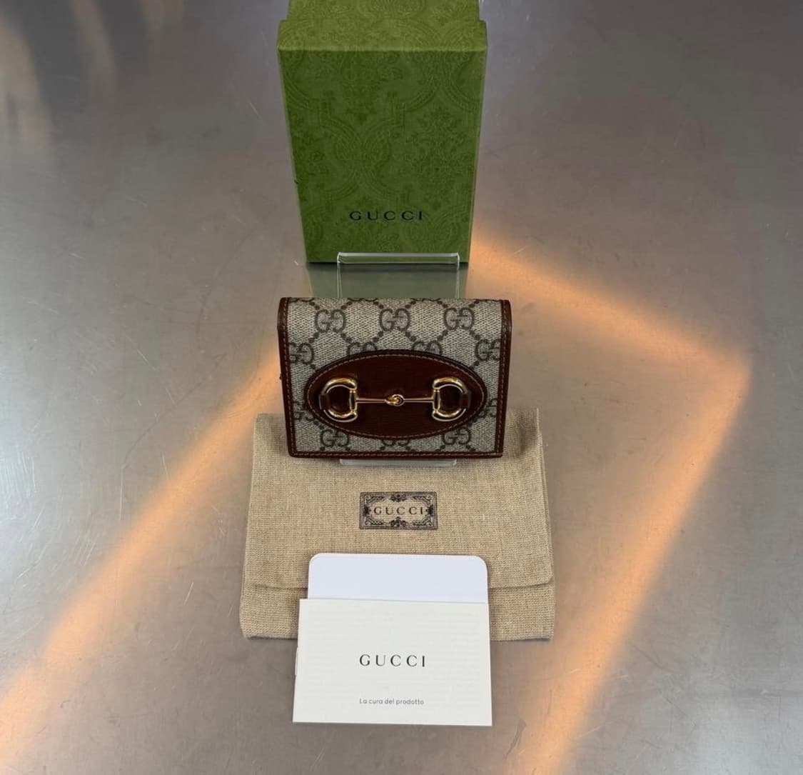 구찌 홀스빗 1955 카드케이스 반지갑 브라운 상품이미지1