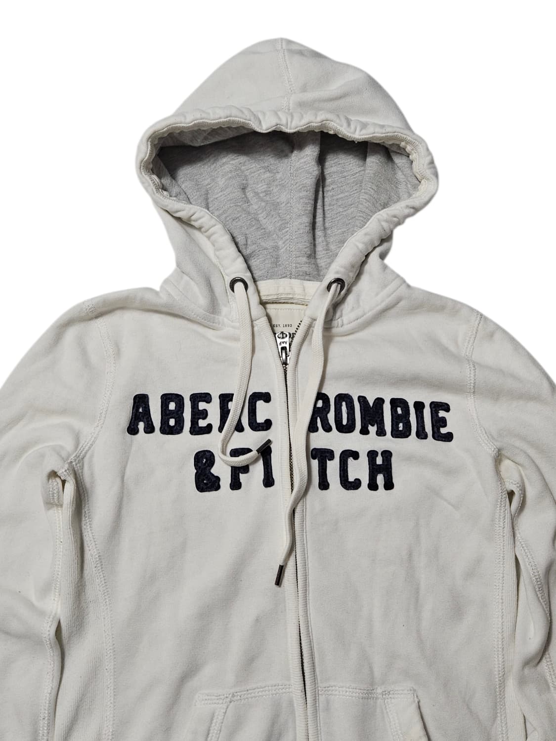 아베크롬비 화이트 딱붙 후드집업 XS 상품이미지2