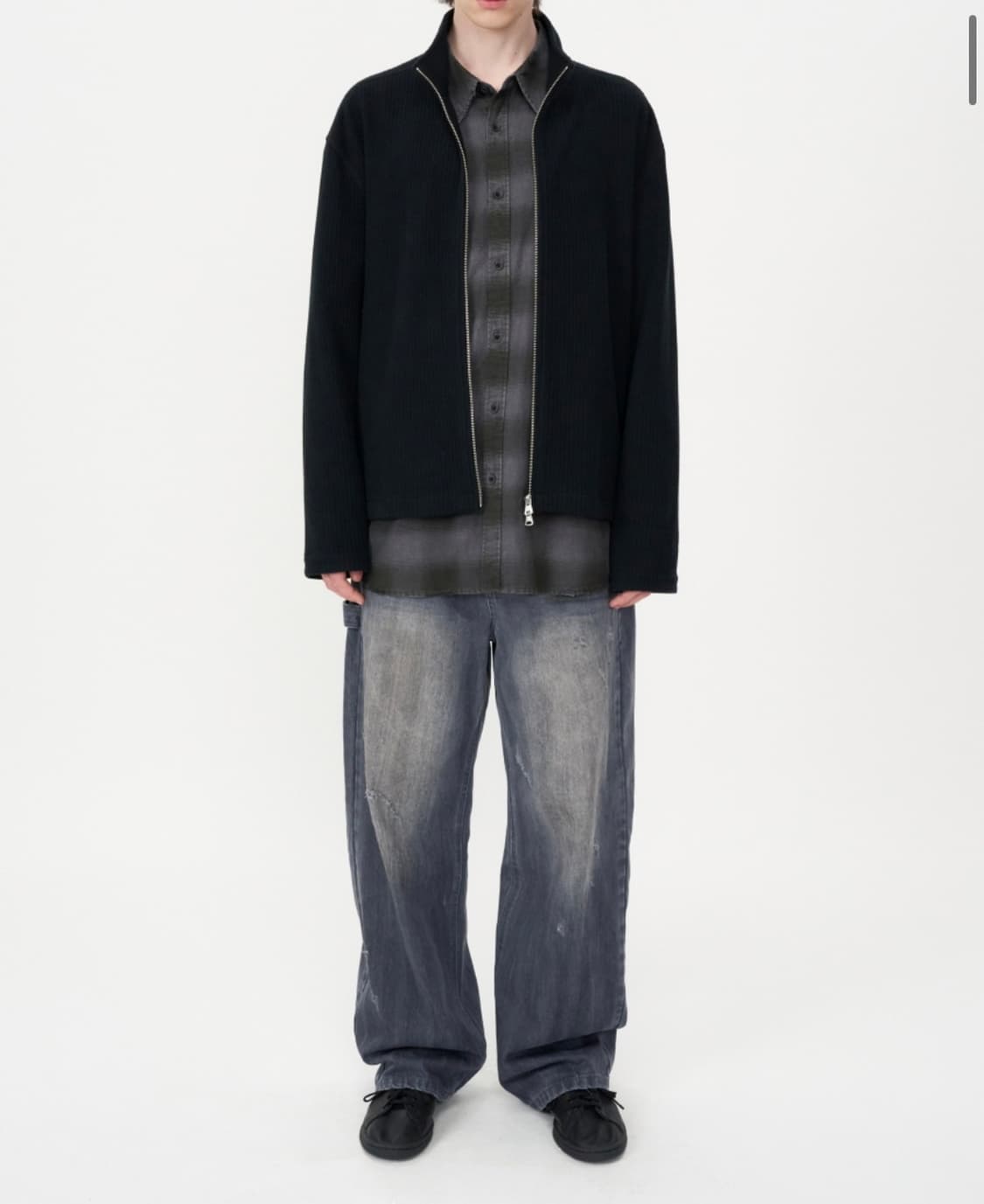 인사일런스 데미지 워시드 데님 팬츠 GREY L사이즈 상품이미지6