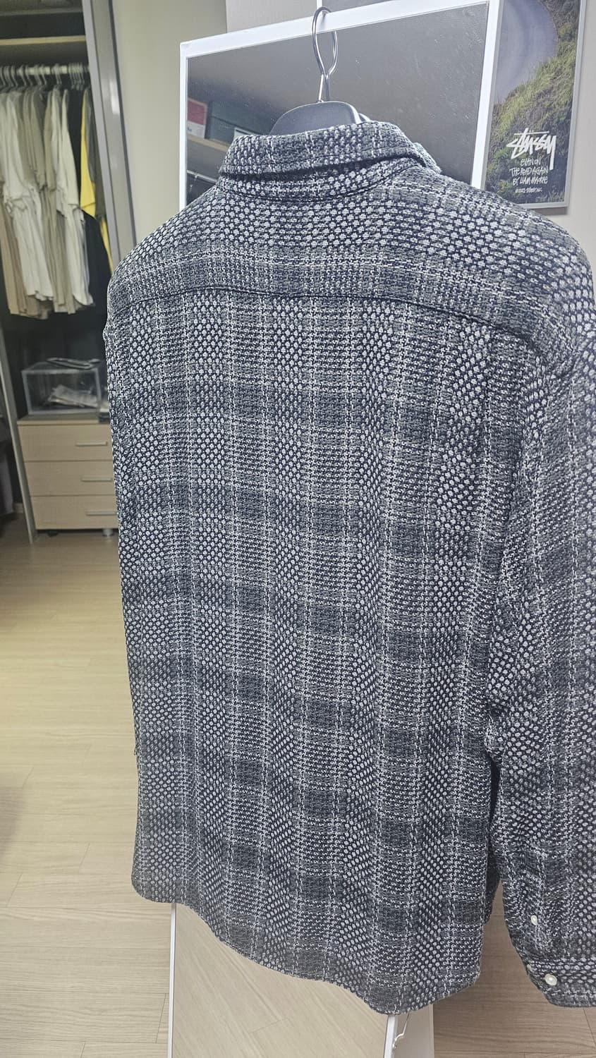 슈프림 베스킷 위브 플레이드 셔츠 블랙 xl 상품이미지3