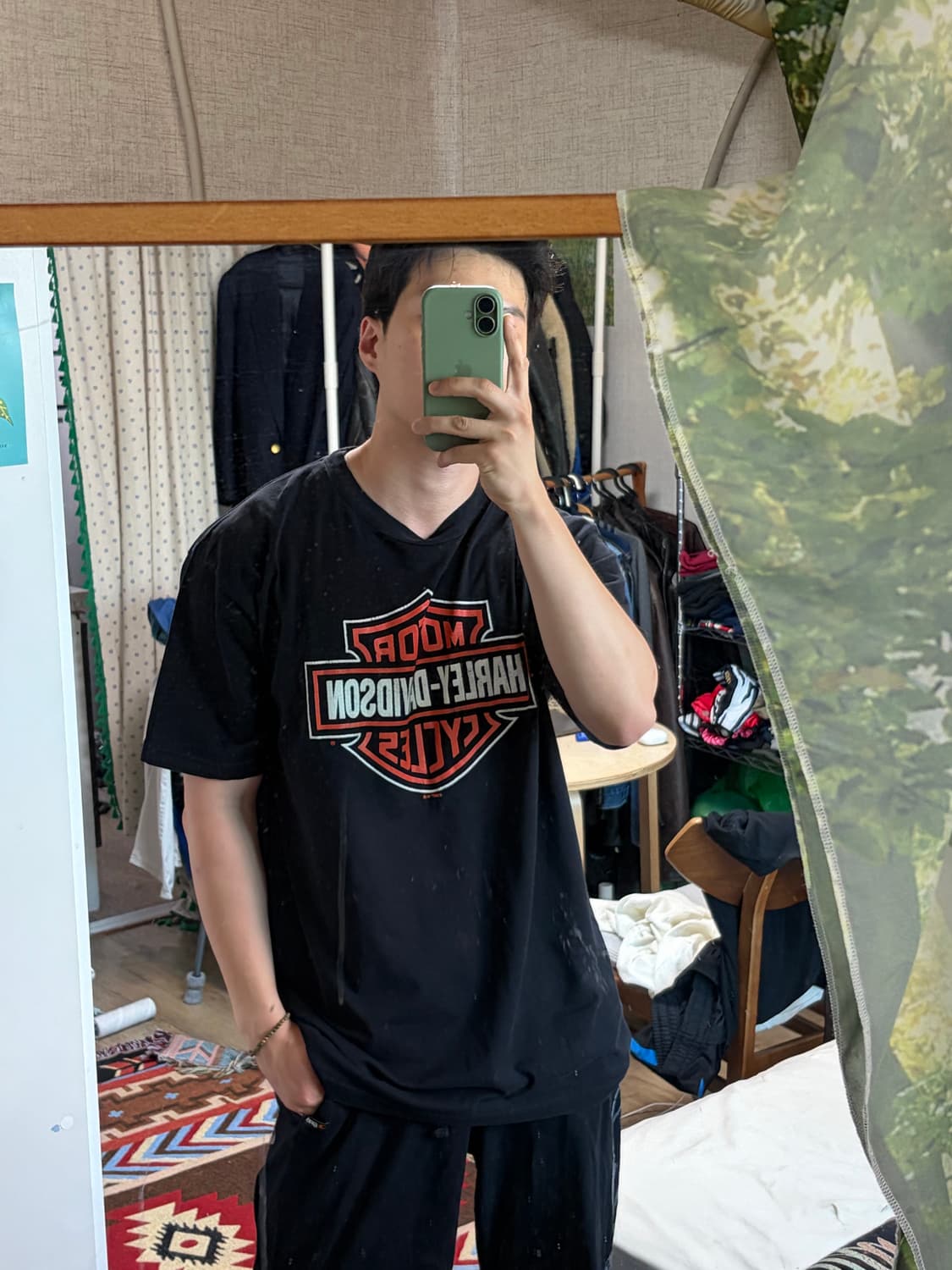 XL) 할리 데이비슨 Made in USA 2007 반팔 티셔츠 블랙 상품이미지10