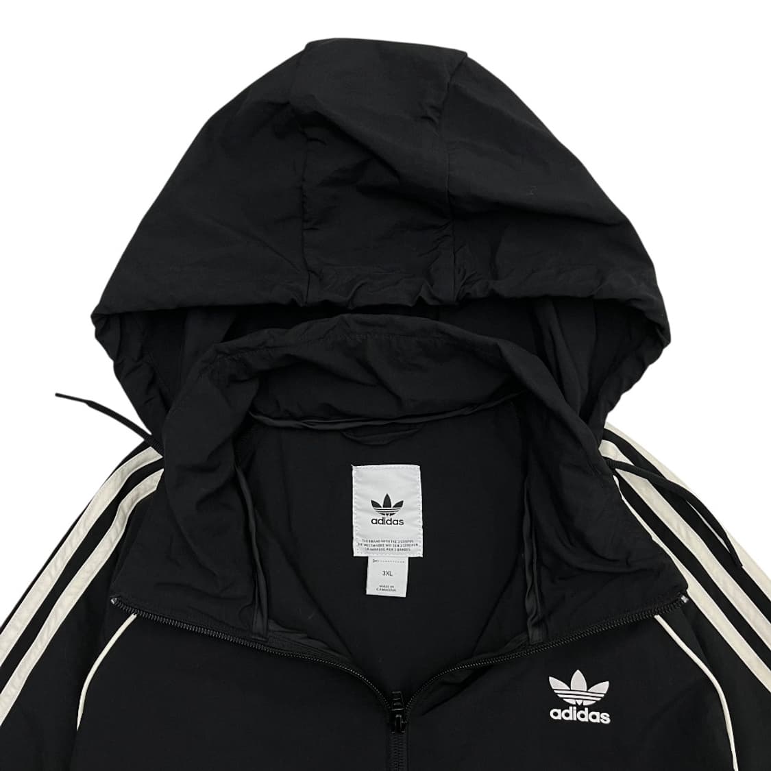 아디다스 화이트라인 블랙 후드 바람막이 3XL 상품이미지7