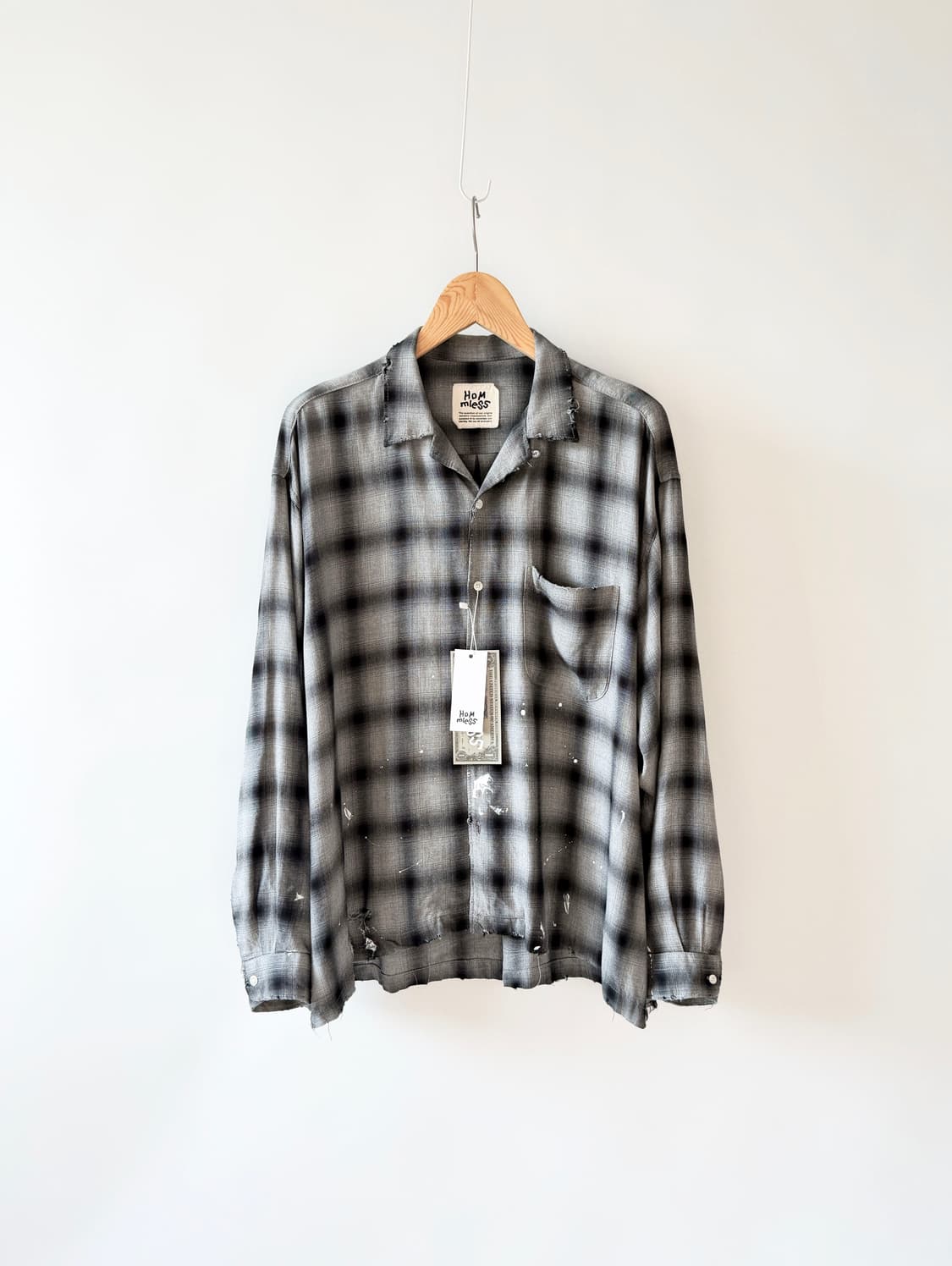 홈리스 레이온 오픈 칼라 셔츠 상품이미지1