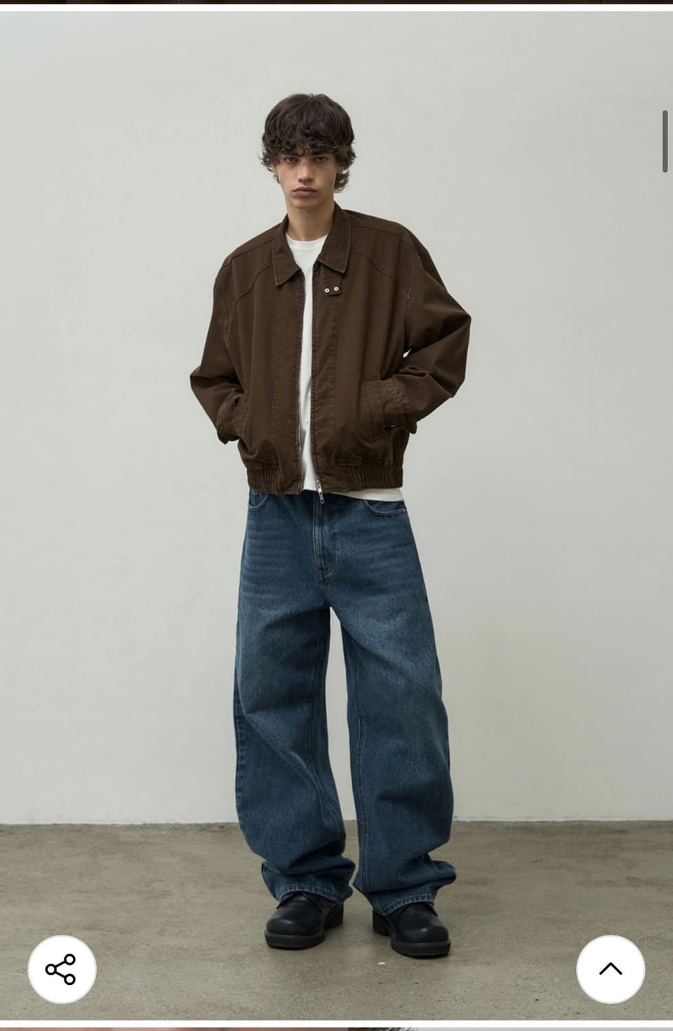 (새상품)(L) [데일리룸X알리스] 페이디드 그레인 코튼 블루종 자켓 상품이미지6