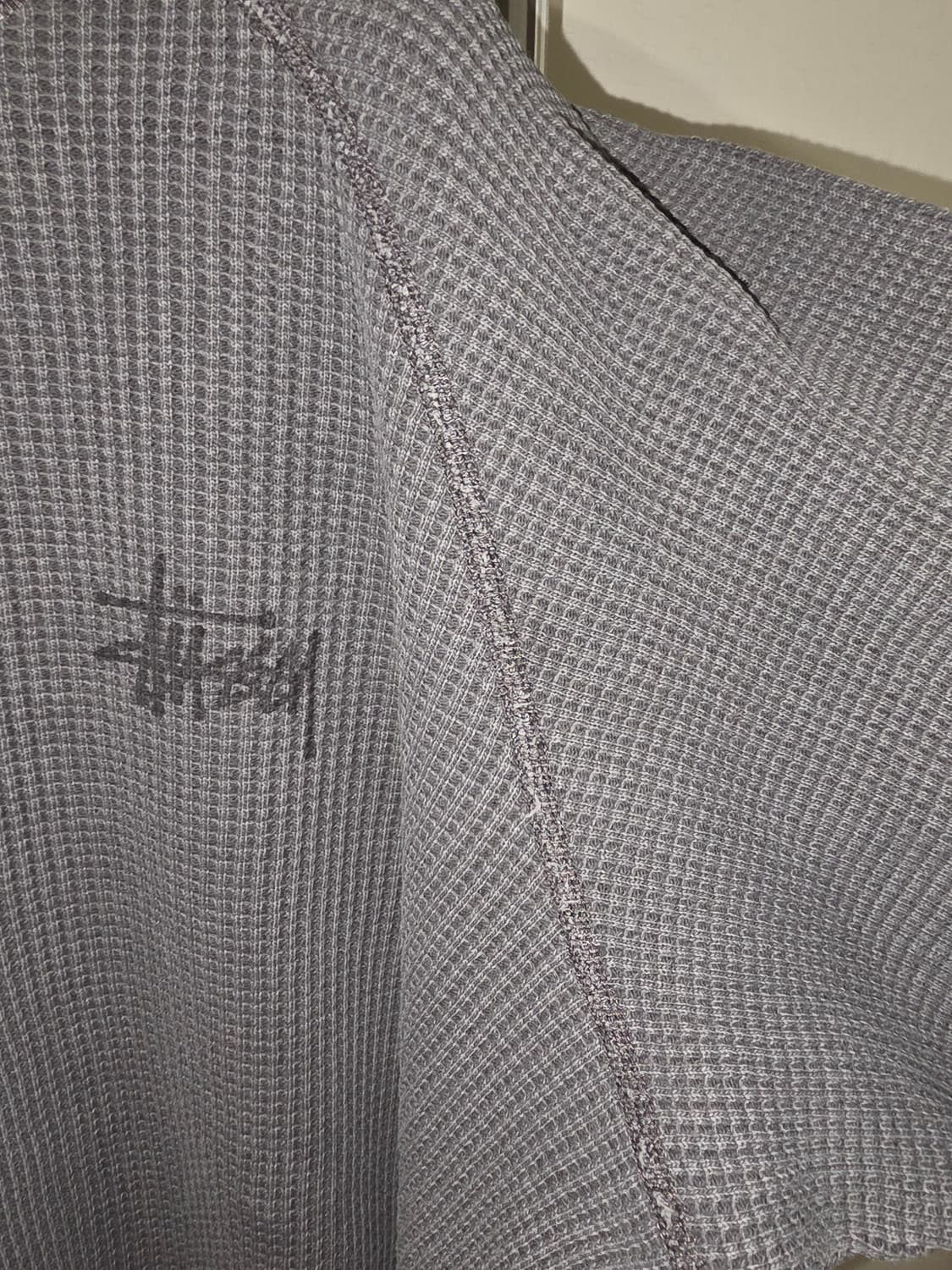 스투시 래글런 써멀 롱슬리브 크루 워시드 블랙 상품이미지3