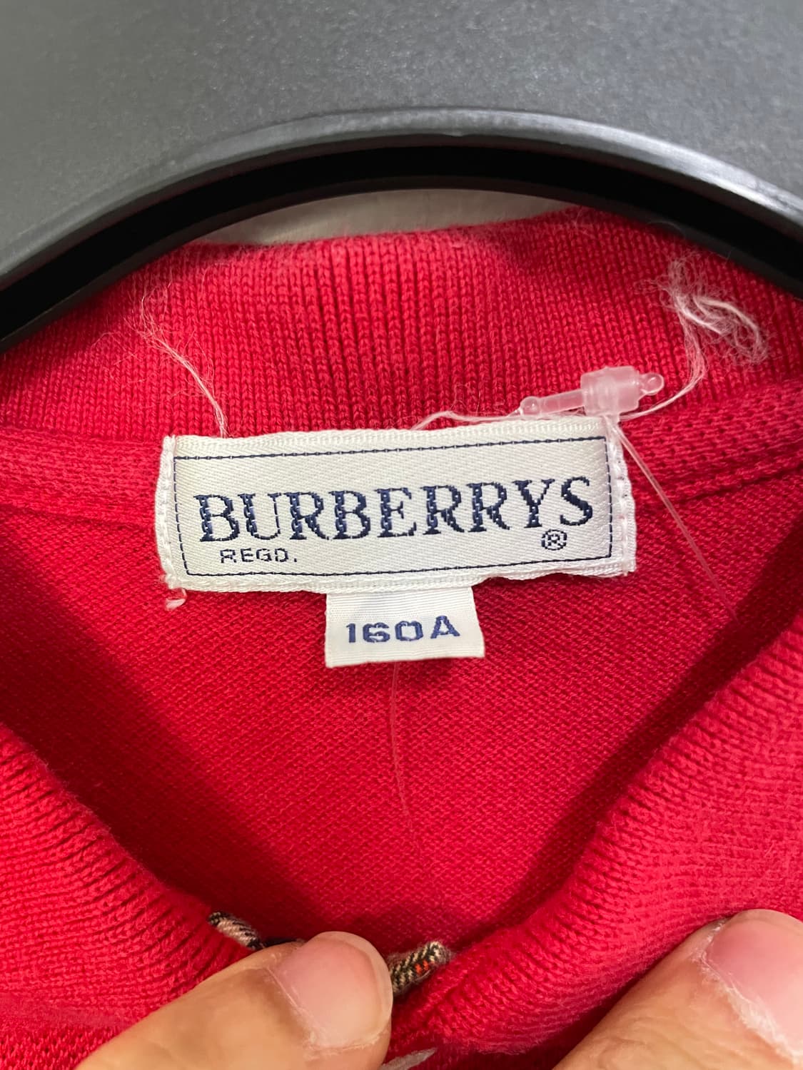 버버리 레드 반팔 폴로티셔츠 상품이미지4