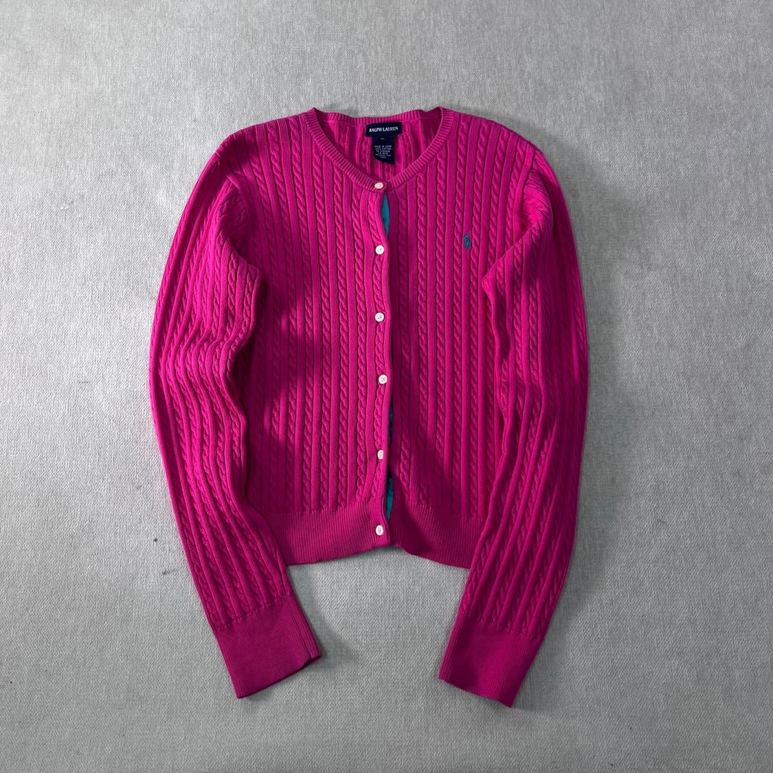 W 95 폴로랄프로렌 핑크 꽈배기 가디건 상품이미지1