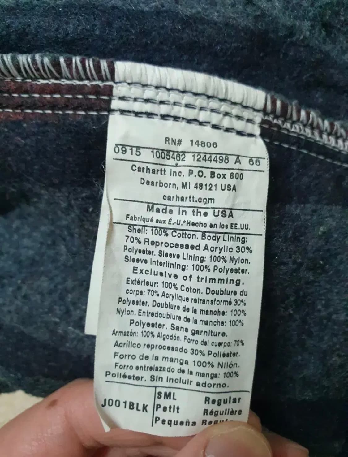 칼하트 디트로이트 J001 블랙 S 상품이미지4