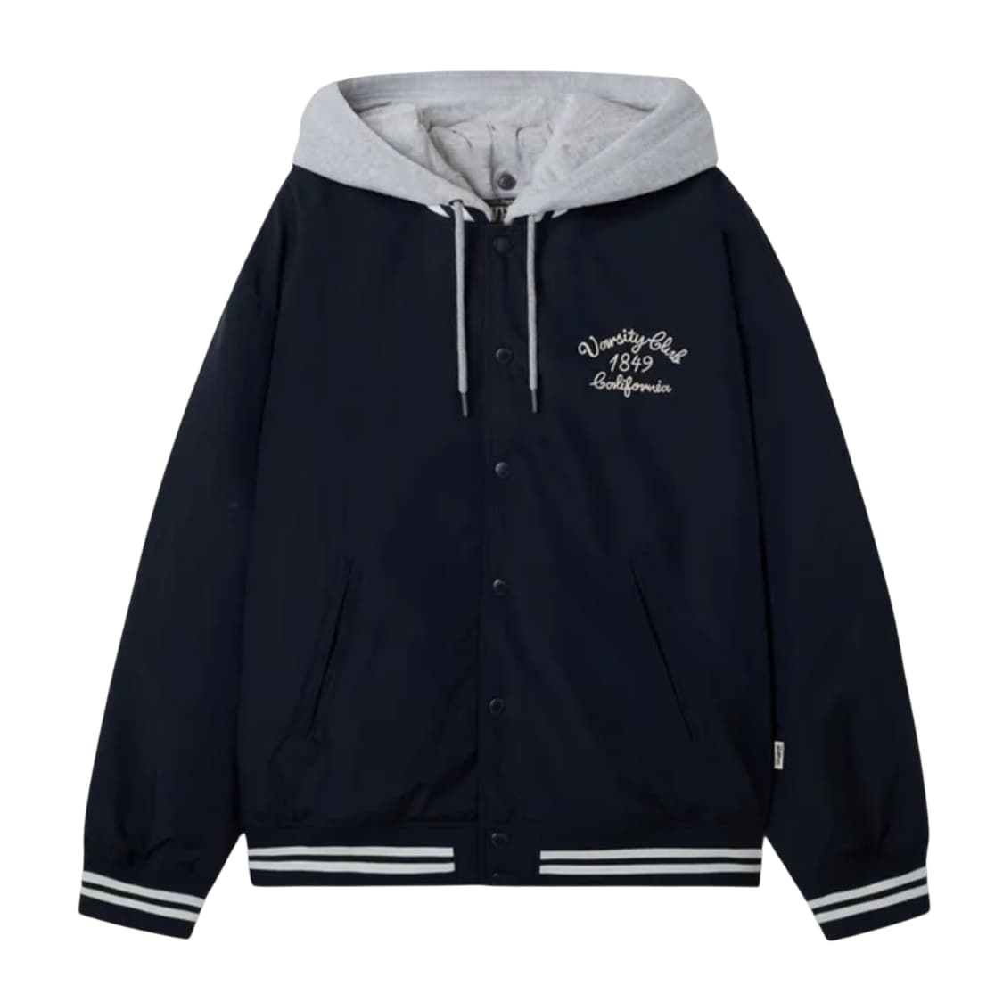 (남녀공용) 후아유 후드 바시티 점퍼 네이비 S 상품이미지2