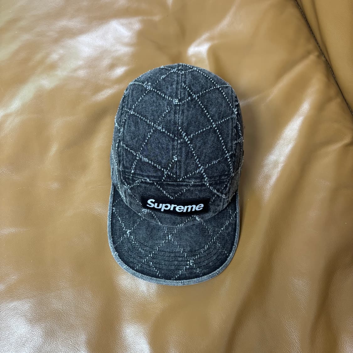 Supreme 슈프림 펀치드 데님 블랙 캠프캡 모자 Denim Black 상품이미지6