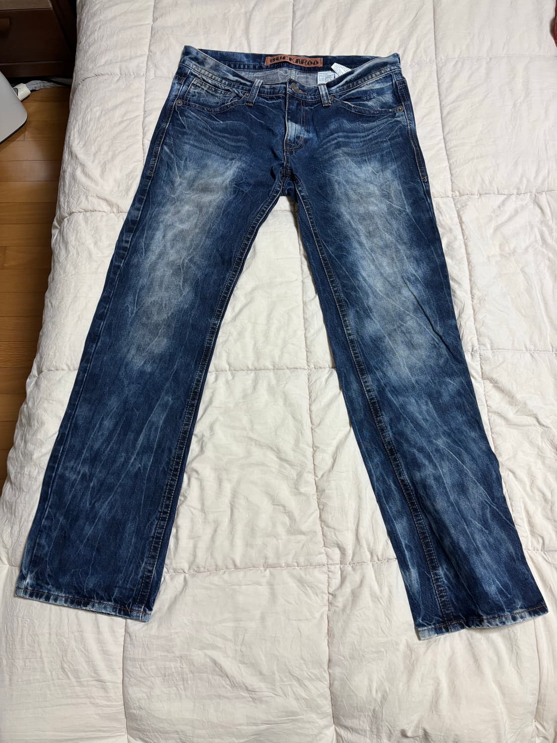 버커루 빈티지 슬림 스트레이트 핏 청바지 상품이미지1