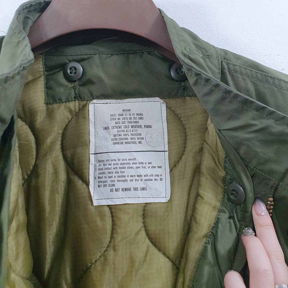 11(추2XL) 미군 남성 M65 피쉬테일og 개파카 오리지널 야상 점퍼 상품이미지3