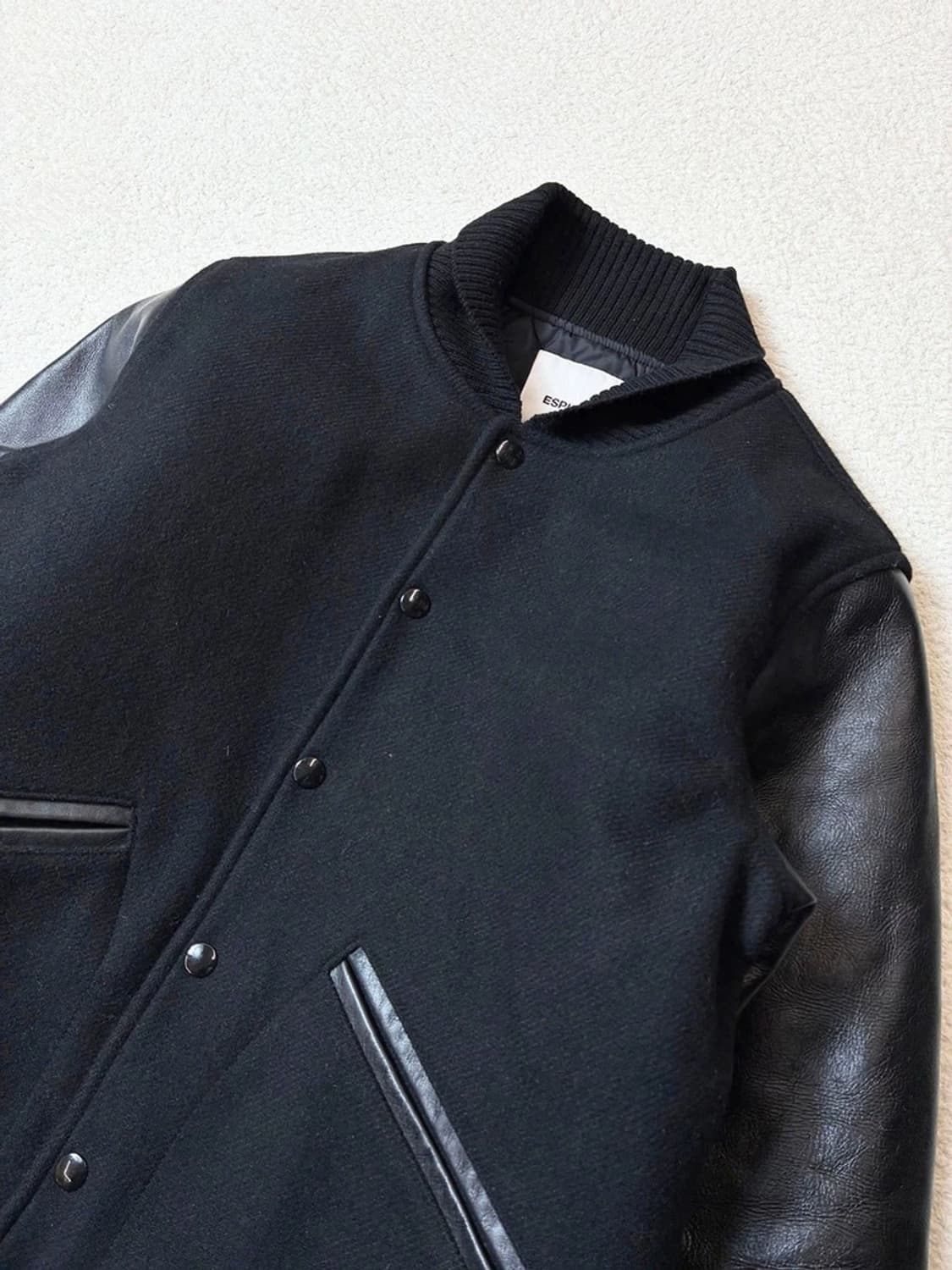 에스피오나지 신슐레이트 울 소가죽 배색 바시티 자켓 PN6949 상품이미지2