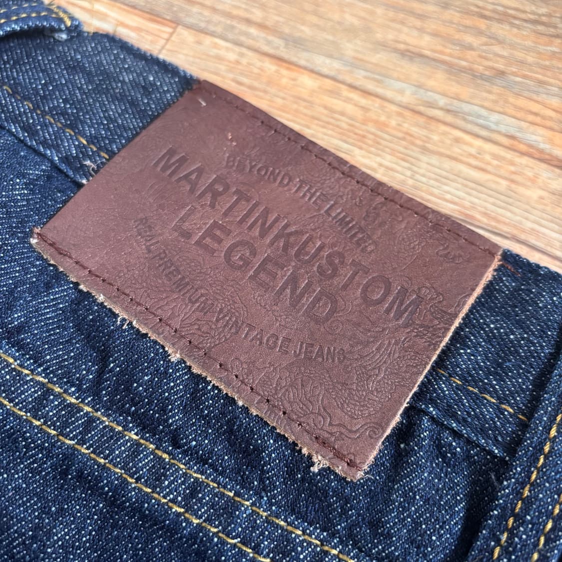마틴커스텀 청바지 33 34 진청 데님 슬림 일자 새제품급  상품이미지6