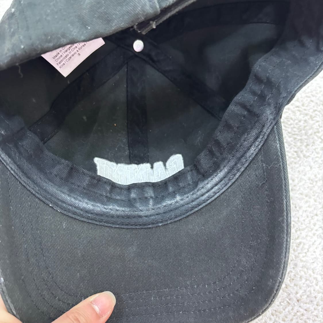 F 가니 자수 로고 블랙 볼캡 0325E 상품이미지5