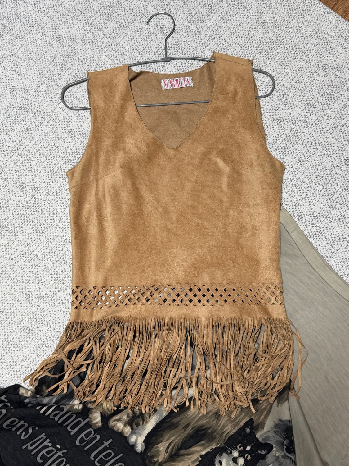 스웨이드 프린지 베스트 히피 상품이미지2