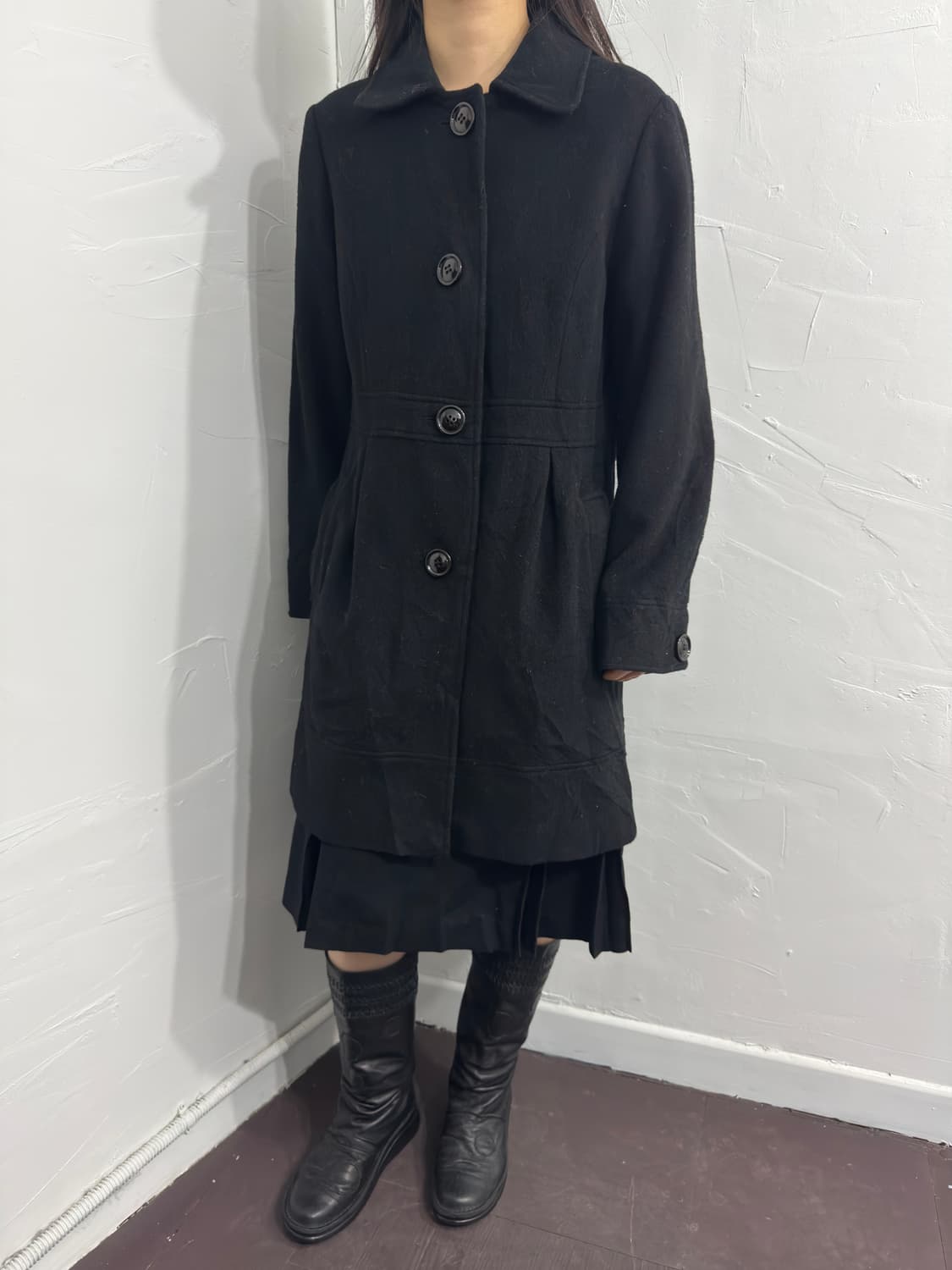 article black button wool coat 상품이미지3