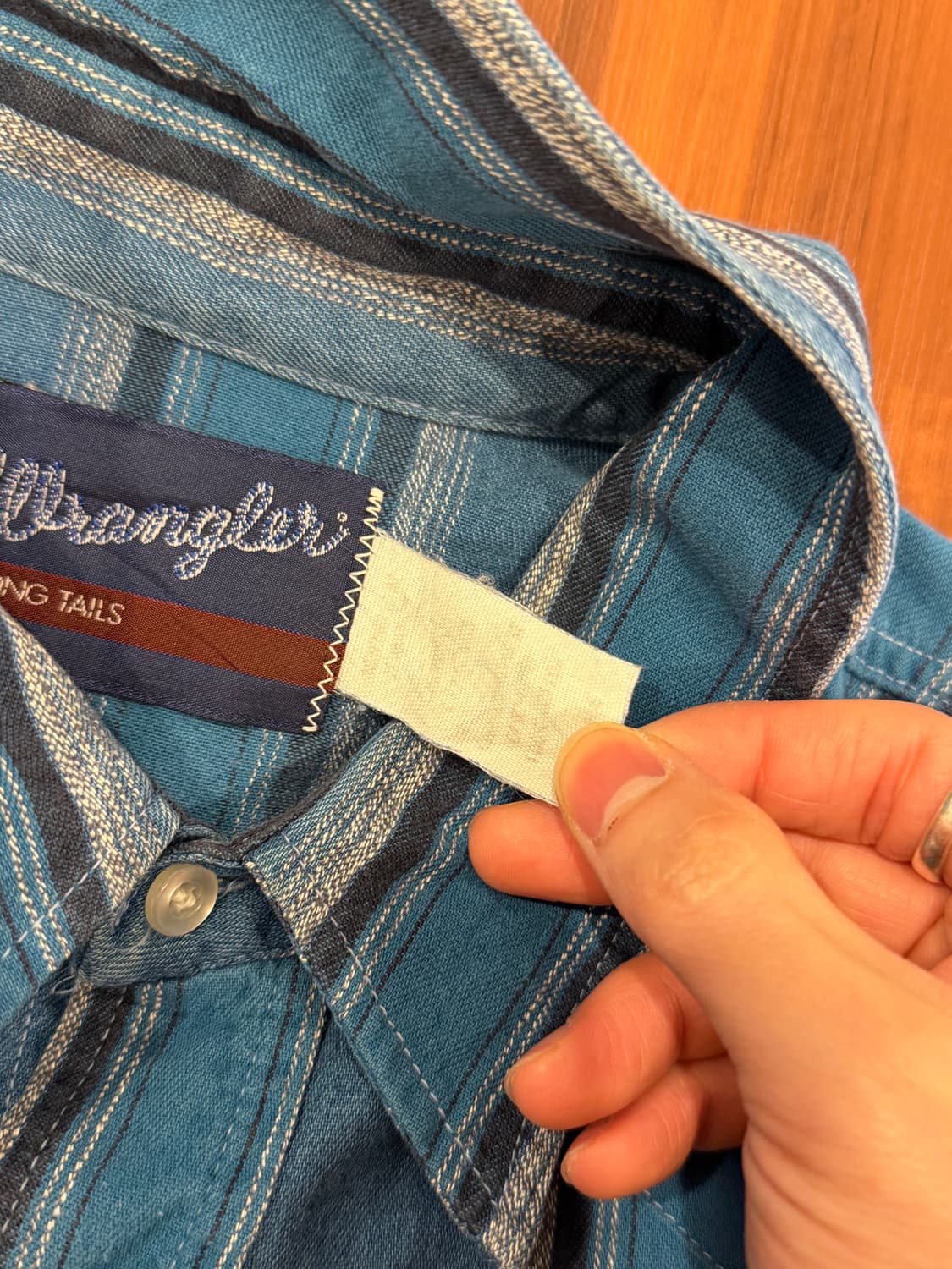 90s Wrangler 랭글러 웨스턴 스트라이프 셔츠 상품이미지9