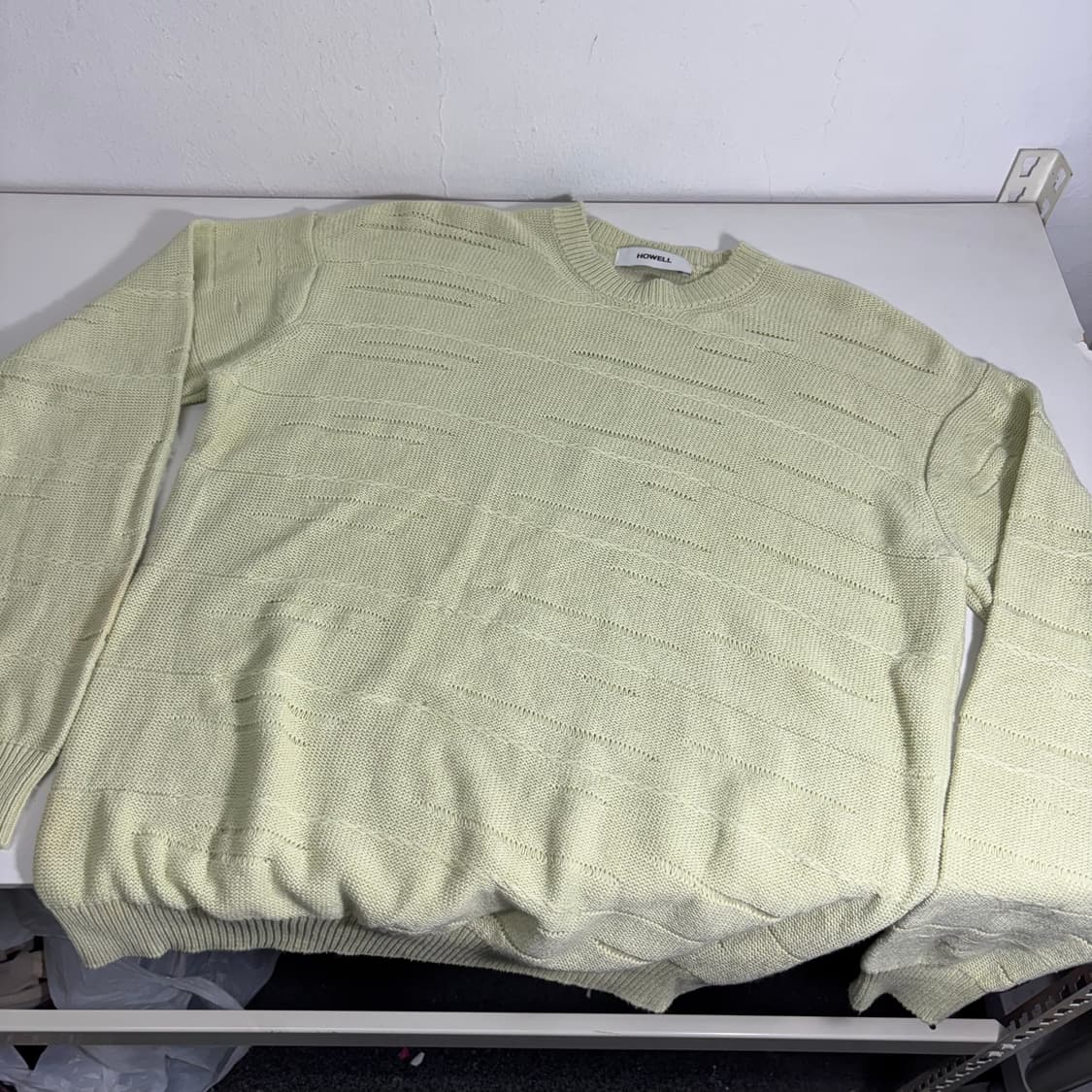 OS 호웰 HOWELL 아이보리 루즈오버핏 라운드 면니트 상품이미지2