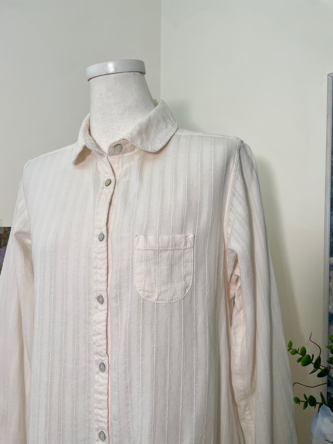 EARTH pink ivory lace cotton shirt opc 상품이미지7