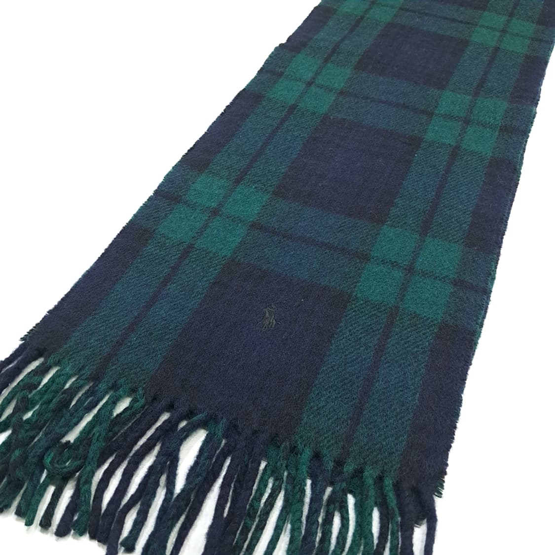 MX323 폴로 랄프로렌 클래식 블랙워치 타탄체크 램스울 목도리 머플러 상품이미지2