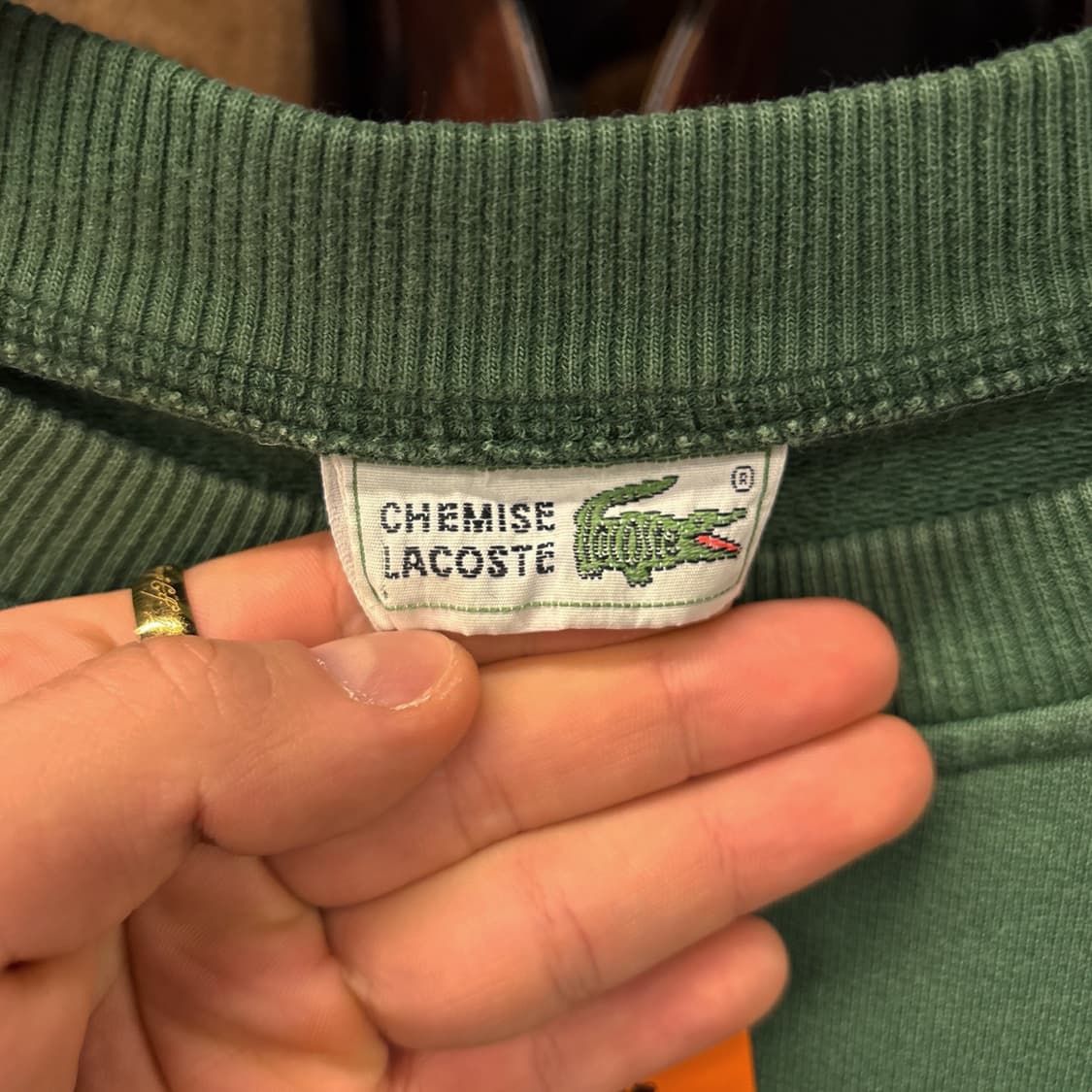 80~90s 슈미즈 라코스테 시그니처 레터링 엠브로이드 스웻셔츠 N894 상품이미지6