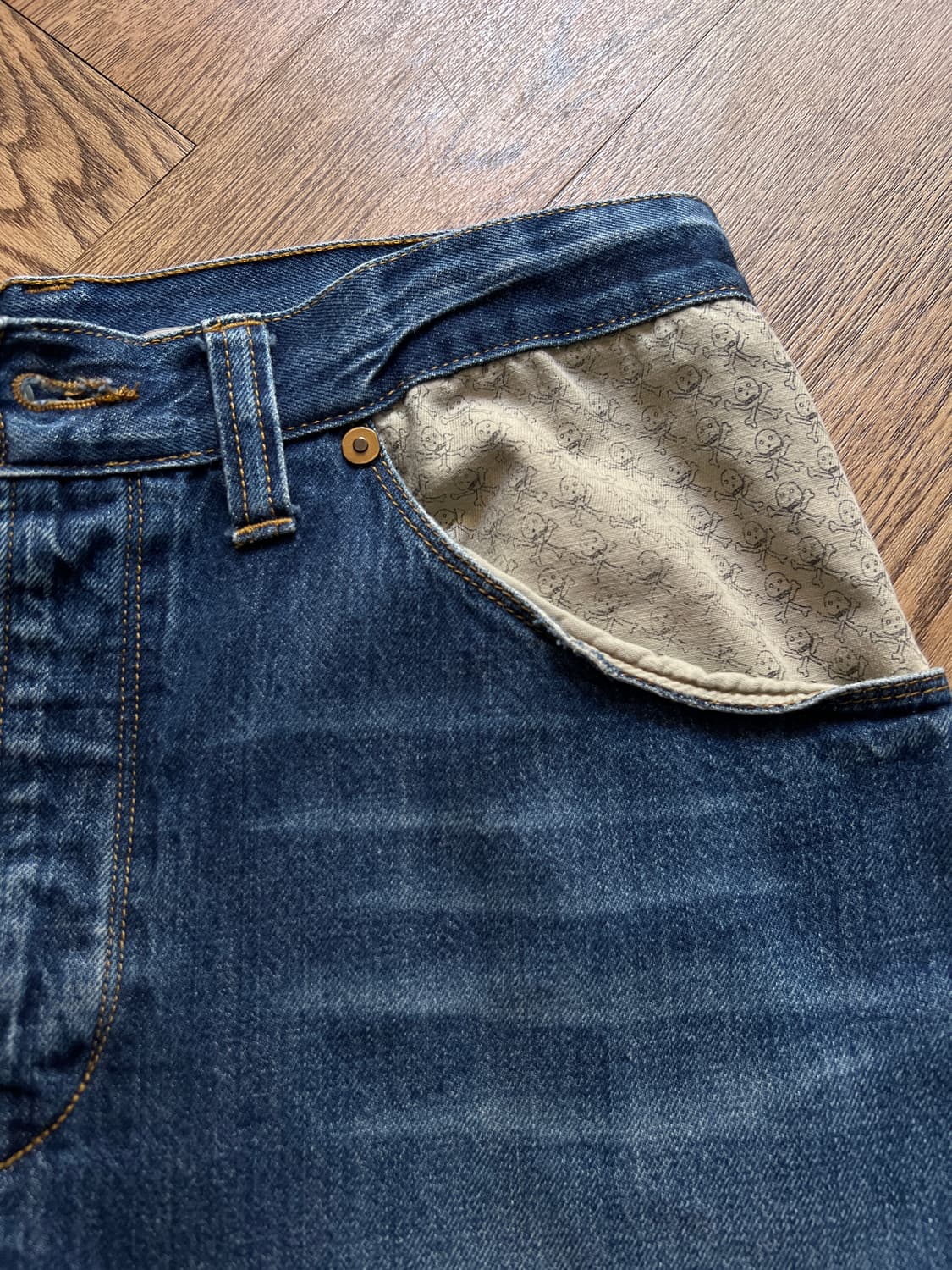 [34]00's 리바이스 엔지니어드진 스컬패치 신치백 데님 팬츠 상품이미지7