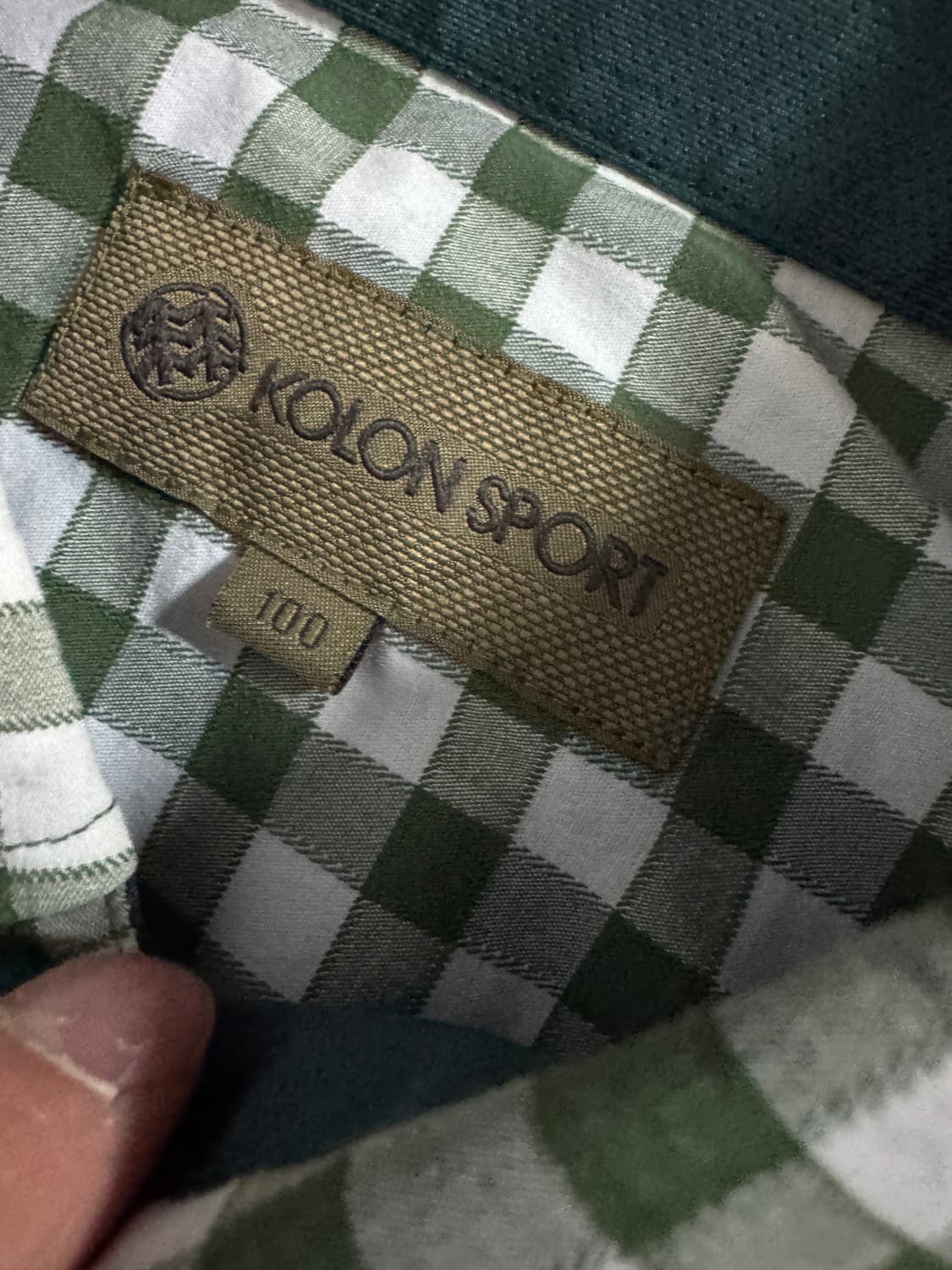 코오롱스포츠 기능성 체크 셔츠 L 그린 상품이미지2