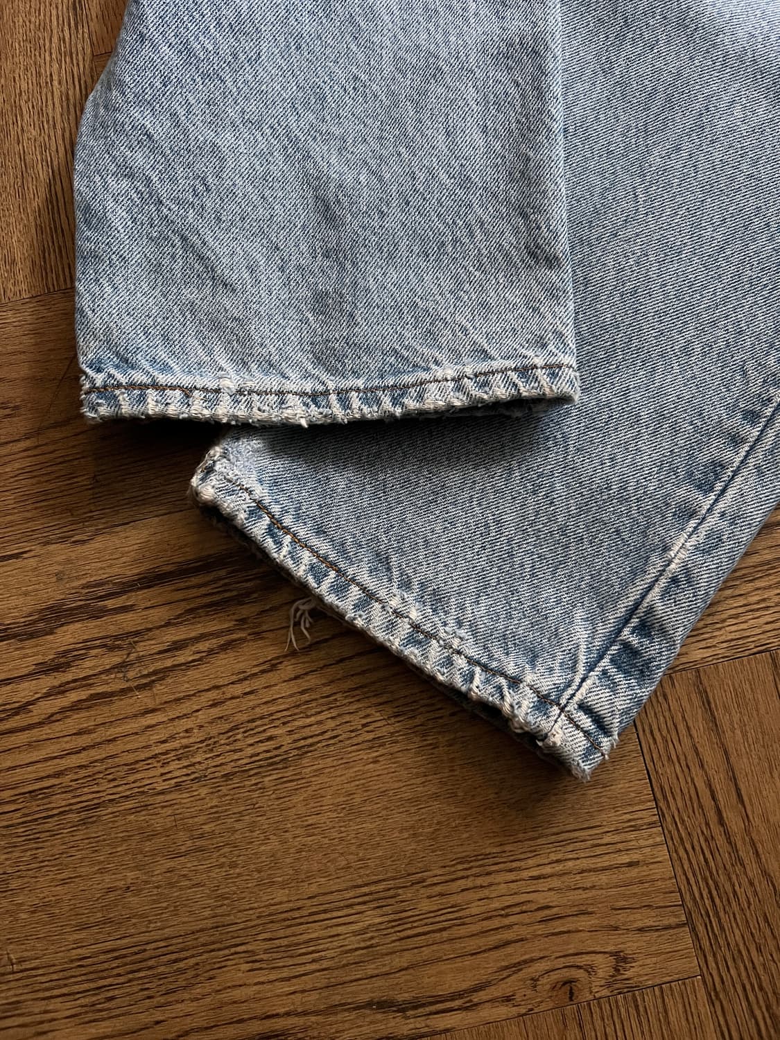 [32]90's 리바이스 USA 505 오렌지탭 빈티지 워싱 데님 팬츠 상품이미지4