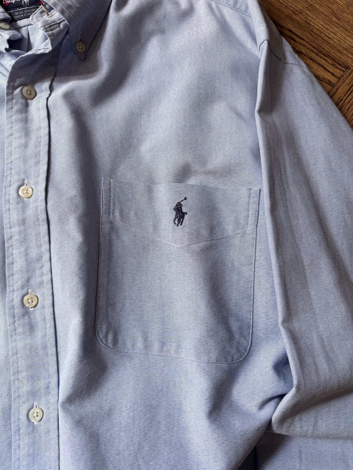 [L]90's 폴로 랄프로렌 BIG SHIRT 스카이블루 옥스포드 셔츠 상품이미지3