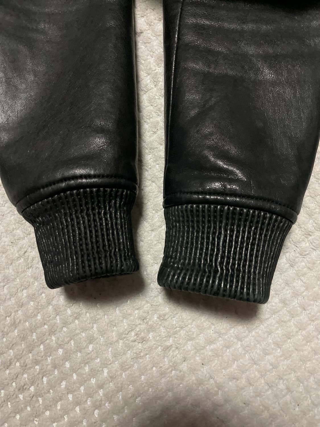 웨스턴 무드 램스킨 양가죽 2중 지퍼 디테일 레더 블루종 자켓 상품이미지8