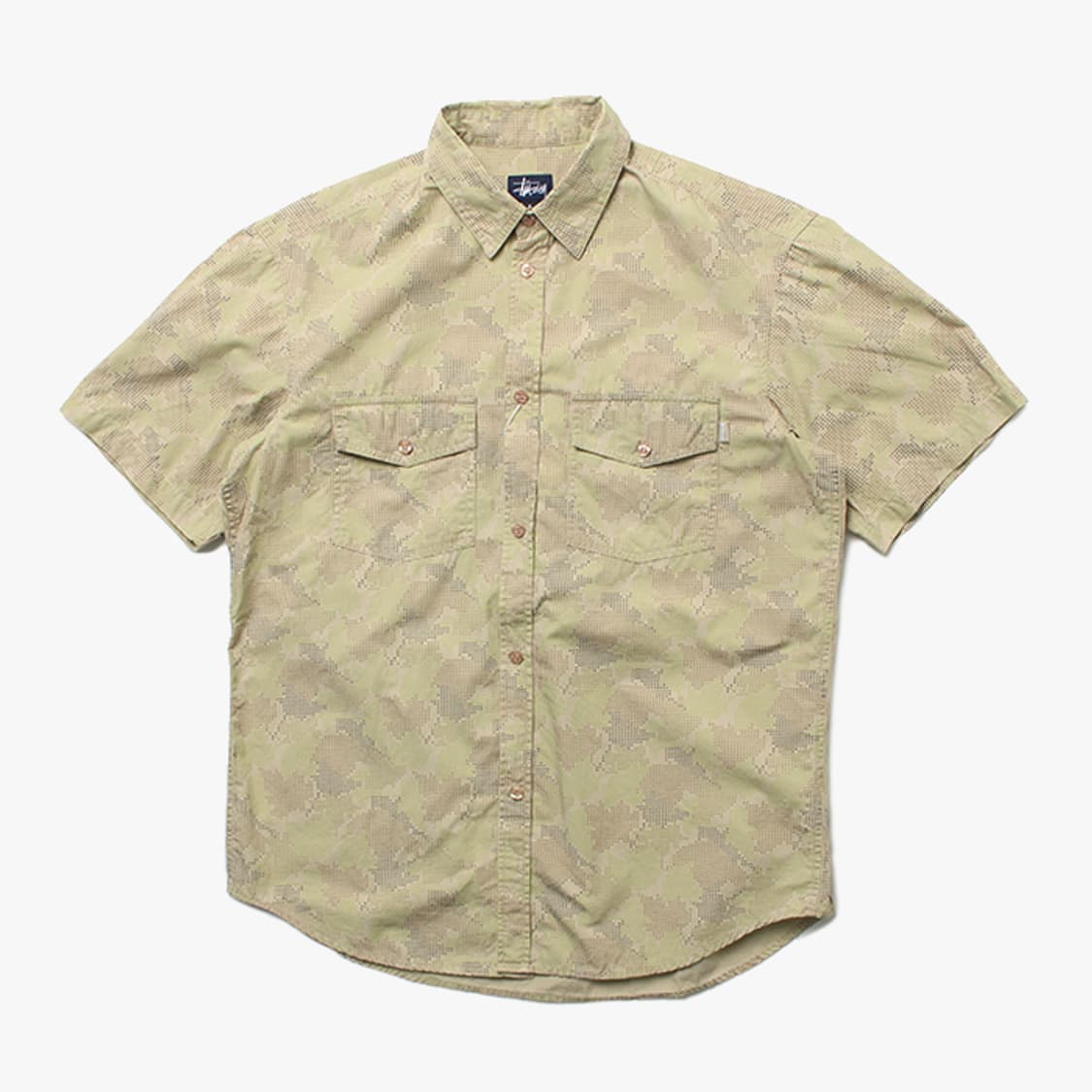  STUSSY "Yellow Pattern Half Shirts" 상품이미지1