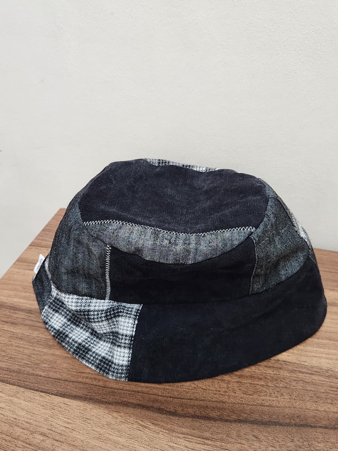 (no.1) 리버시블 패치워크 벙거지 버킷햇 Black Mix 상품이미지2