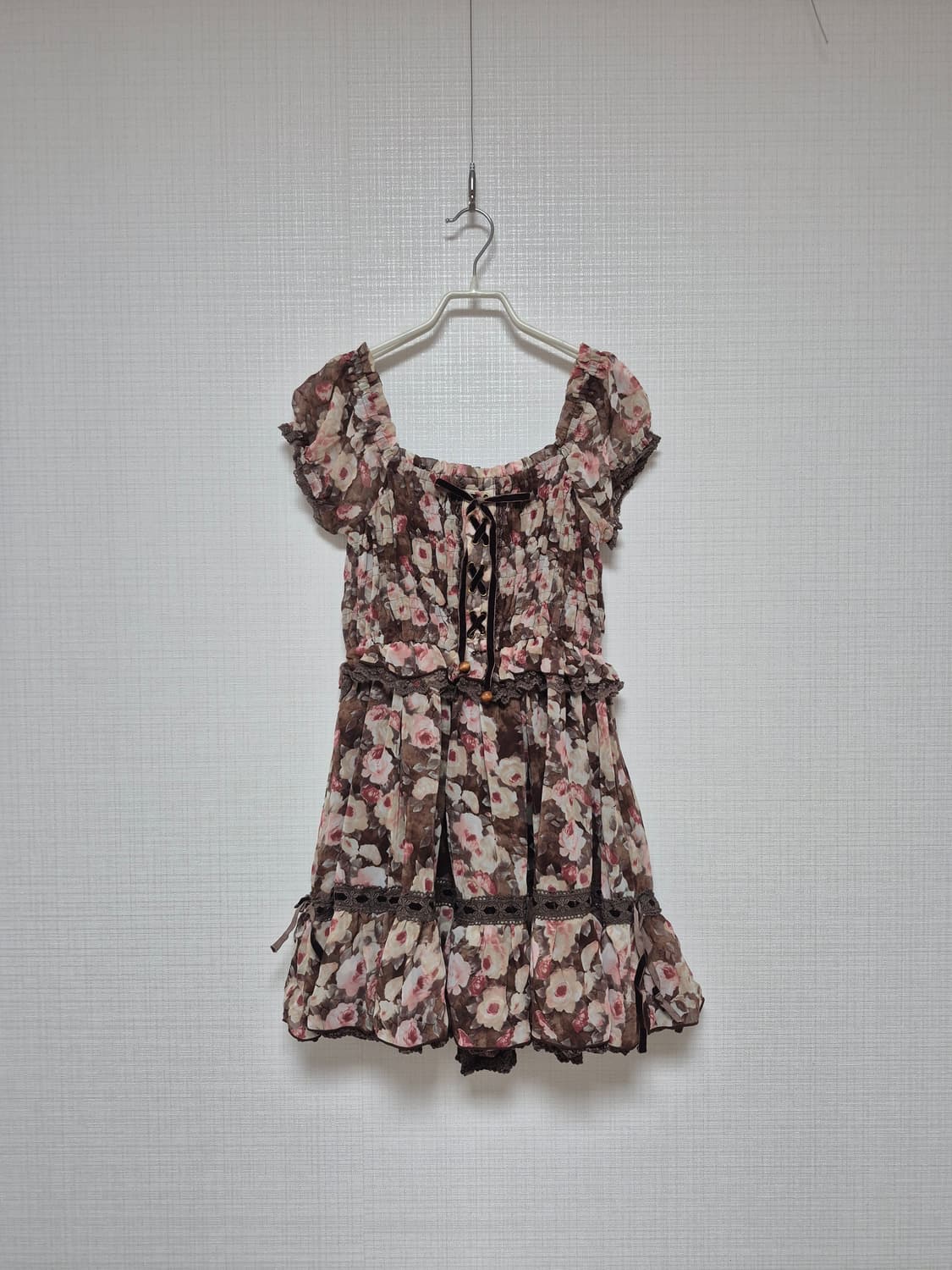 리즈리사 촬영용샘플 쵸코플로럴 원피스 상품이미지1