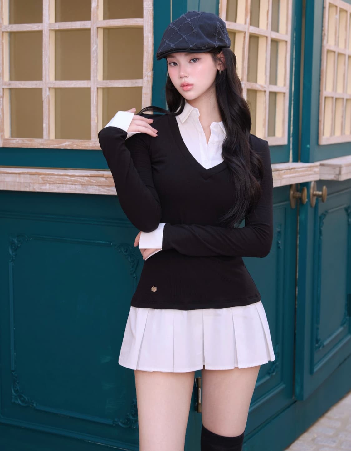 카인다미 플리츠 셔츠 원피스 상품이미지3