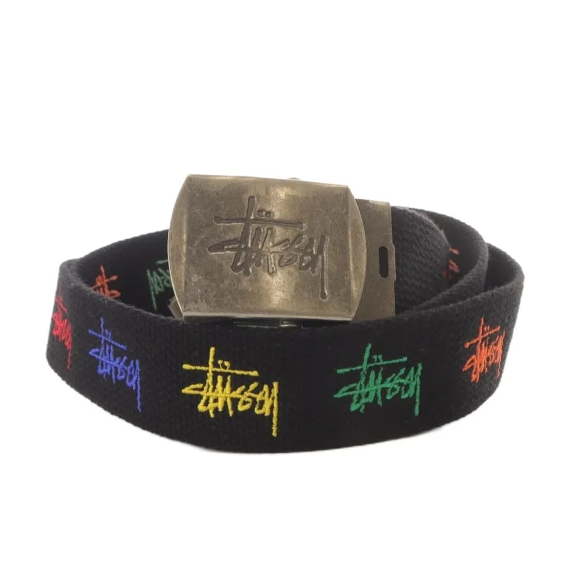 90s~00s 올드 스투시 로고 자수 웹 벨트 상품이미지1