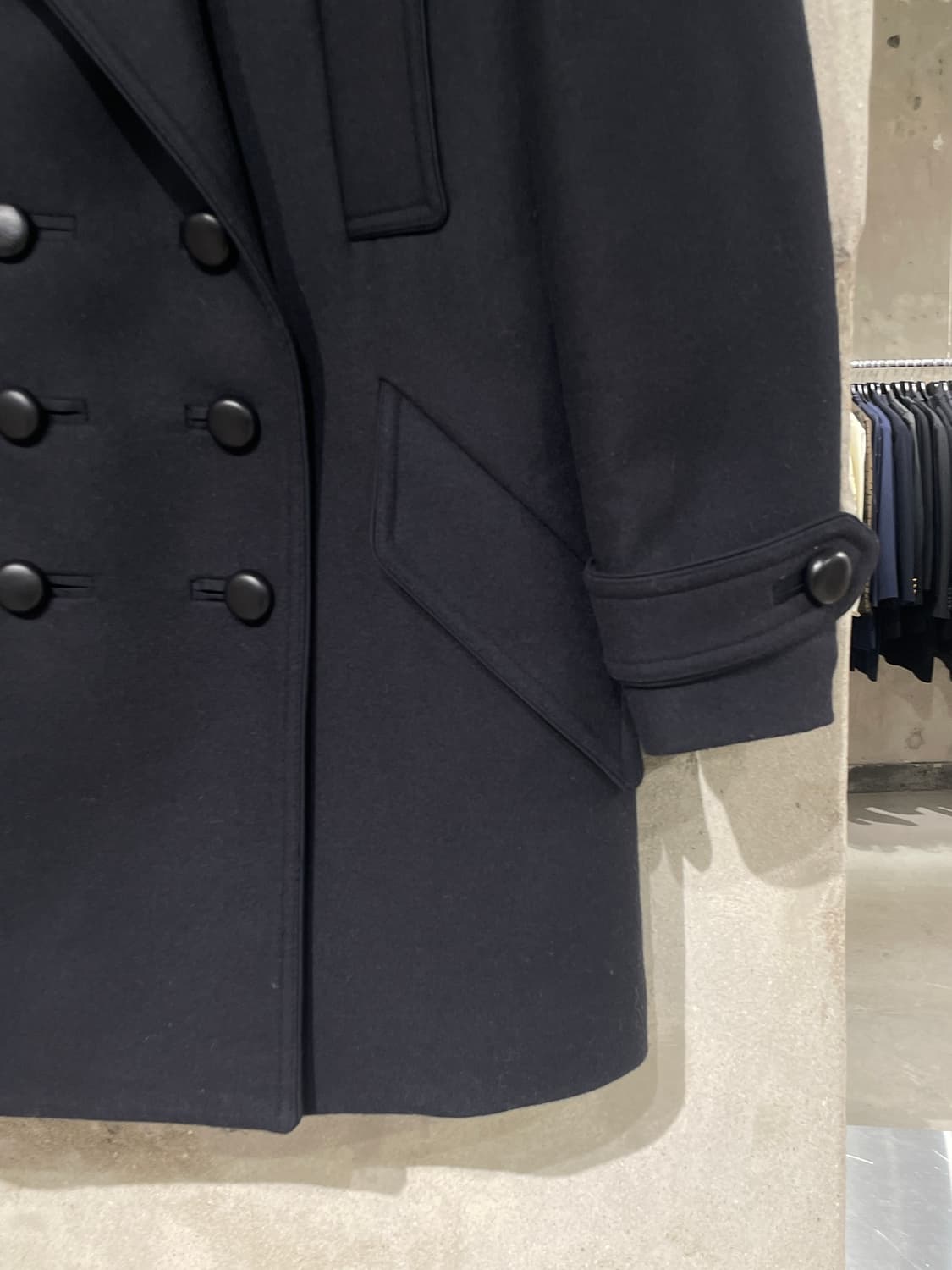 이자벨 마랑 블랙 더블 브레스티드 울 피코트 상품이미지5