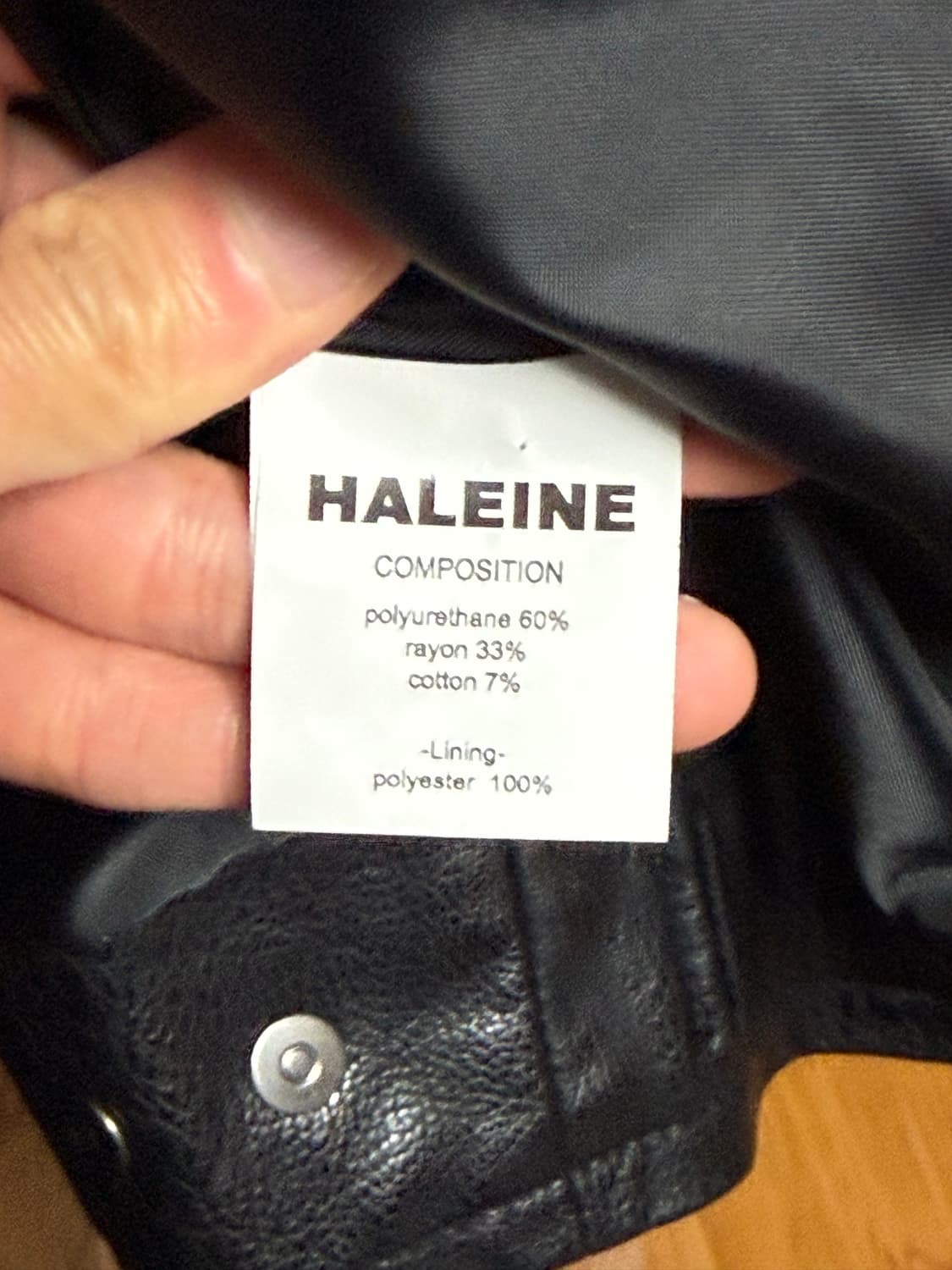 알렌느 - 벨티드 3D 레더 바이커 자켓 (블랙/1) 상품이미지5