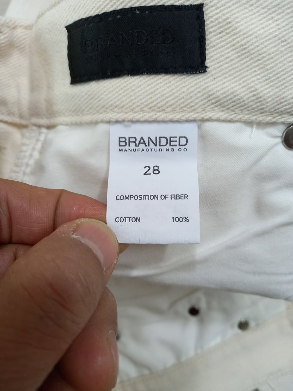 27 새상품 BRANDED Kor 테이퍼드핏 크림진 연베이지 27-601 상품이미지7