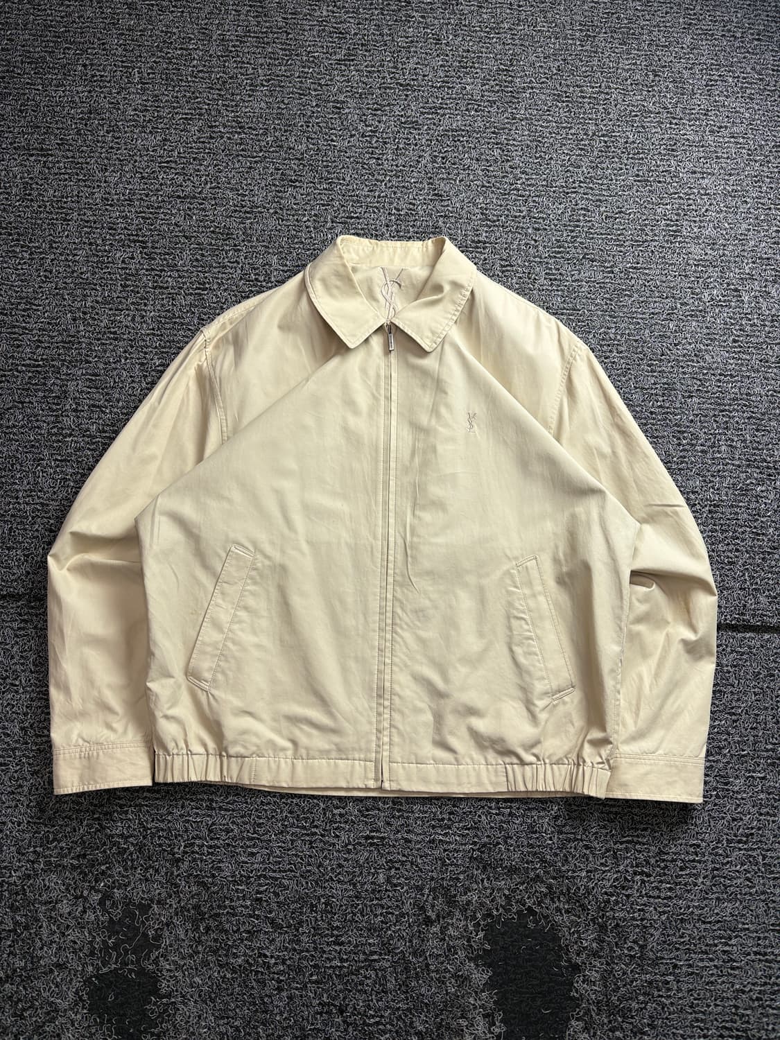 90s YSL 입생로랑 아카이브 미니멀 해링턴 블루종 자켓 3376 상품이미지2