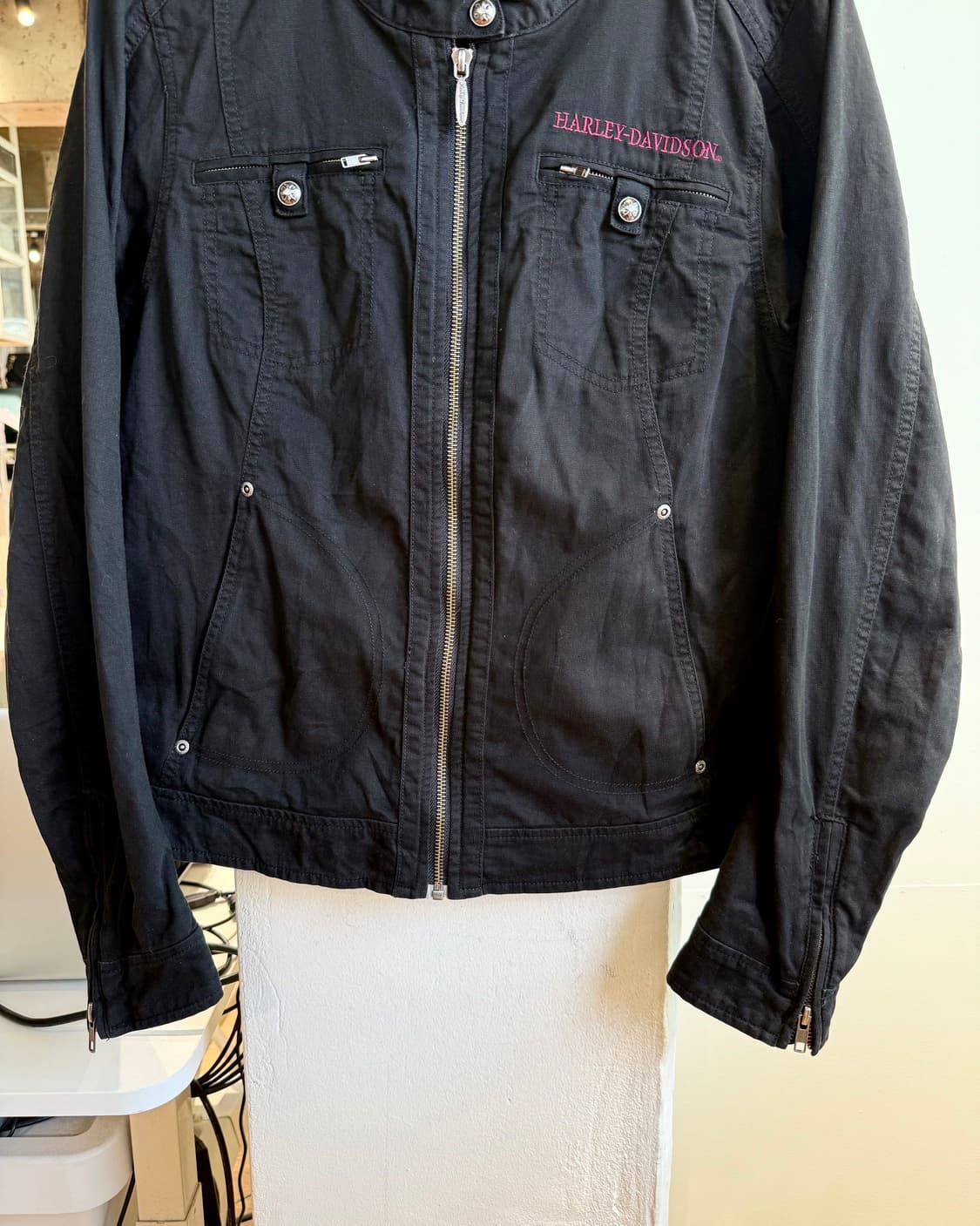 할리 데이비슨 블랙 자수 윙 라이더 자켓  상품이미지5