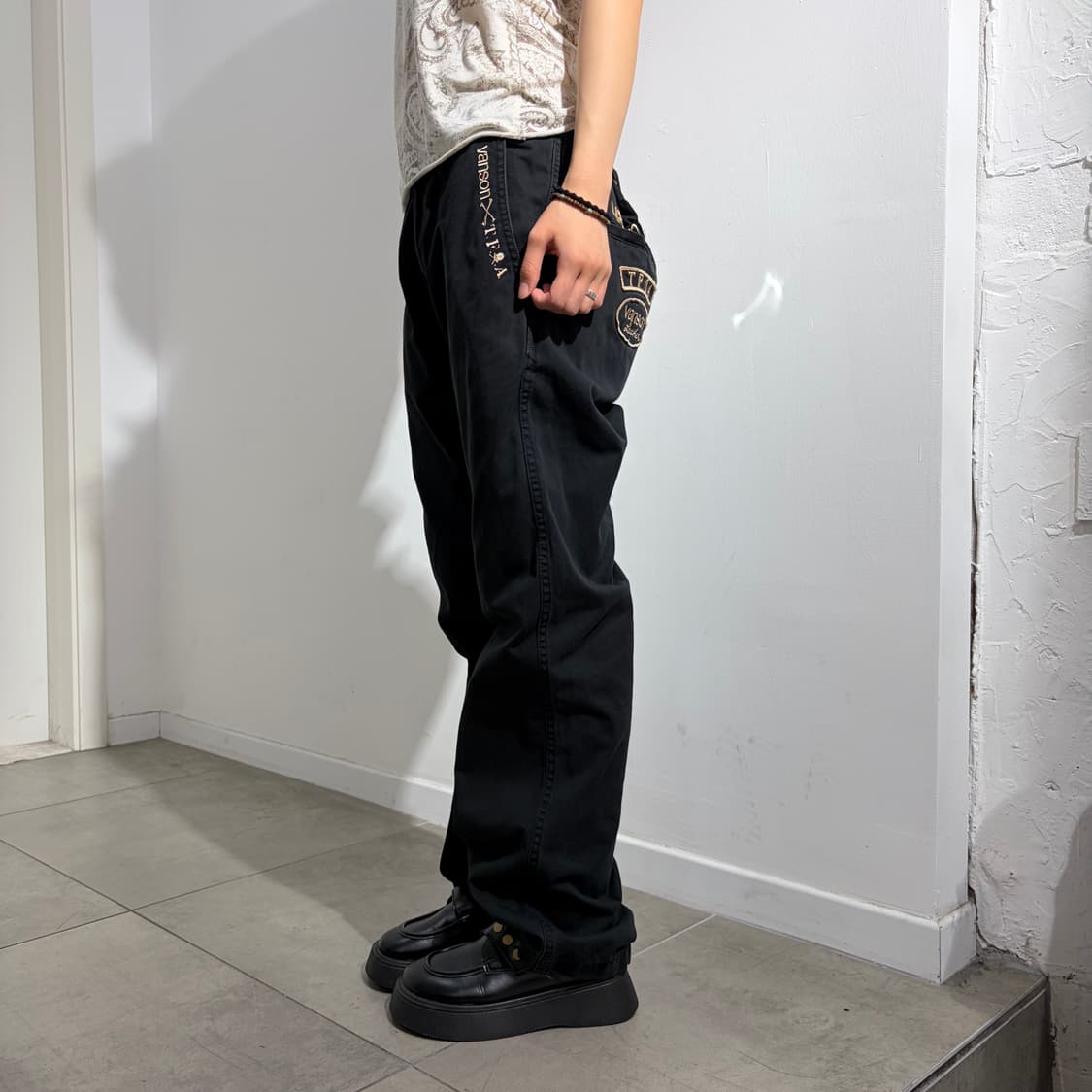 Vanson Leathers x TFOA 스컬 자수 팬츠 바지 상품이미지4