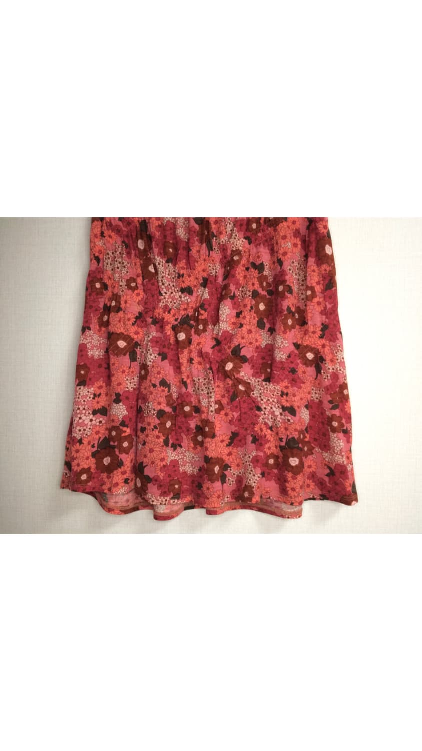 스나오 쿠와하라 플라워 셔링 레드 미디 스커트 상품이미지3